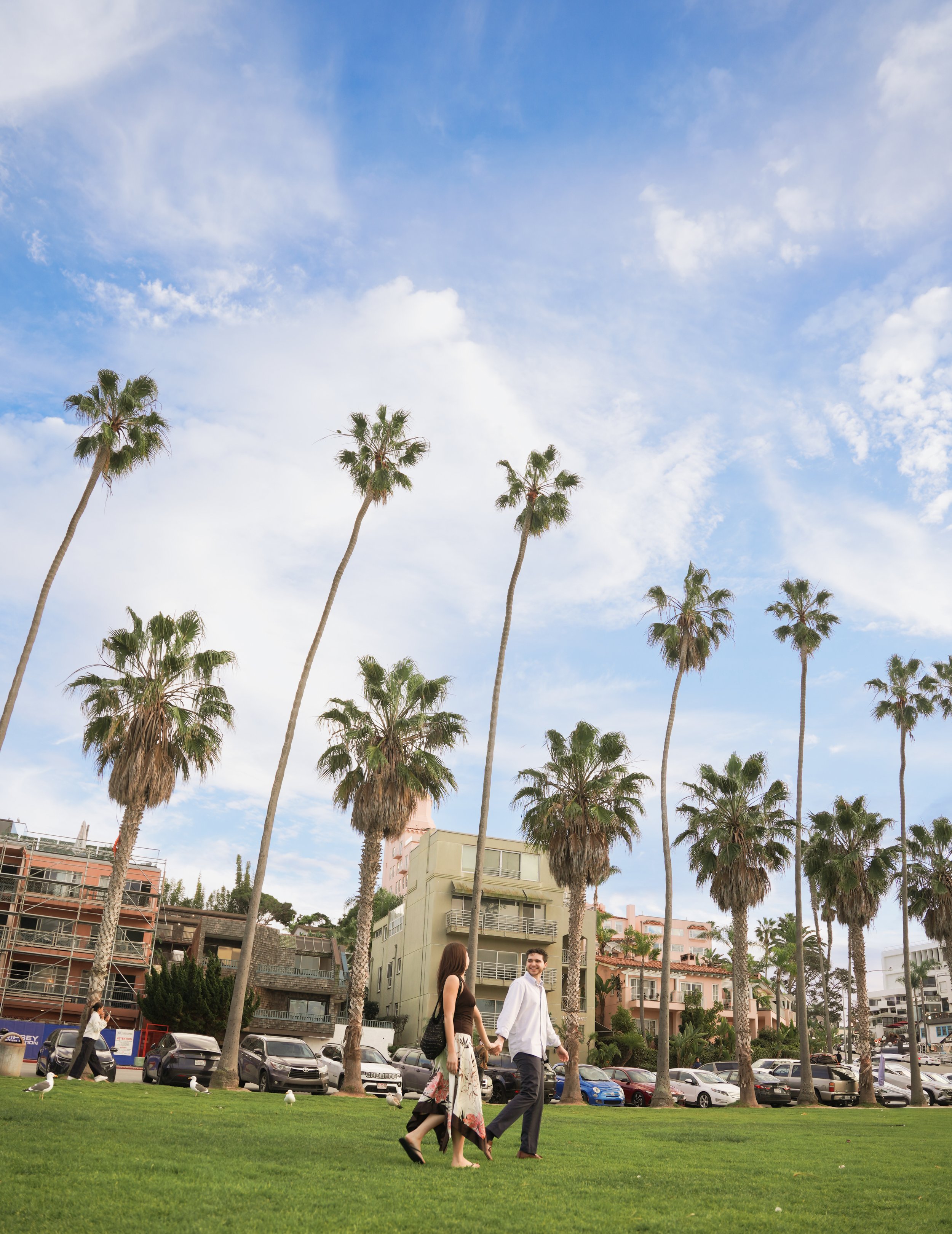 Engaged Couple Relaxing After Proposal in La Jolla