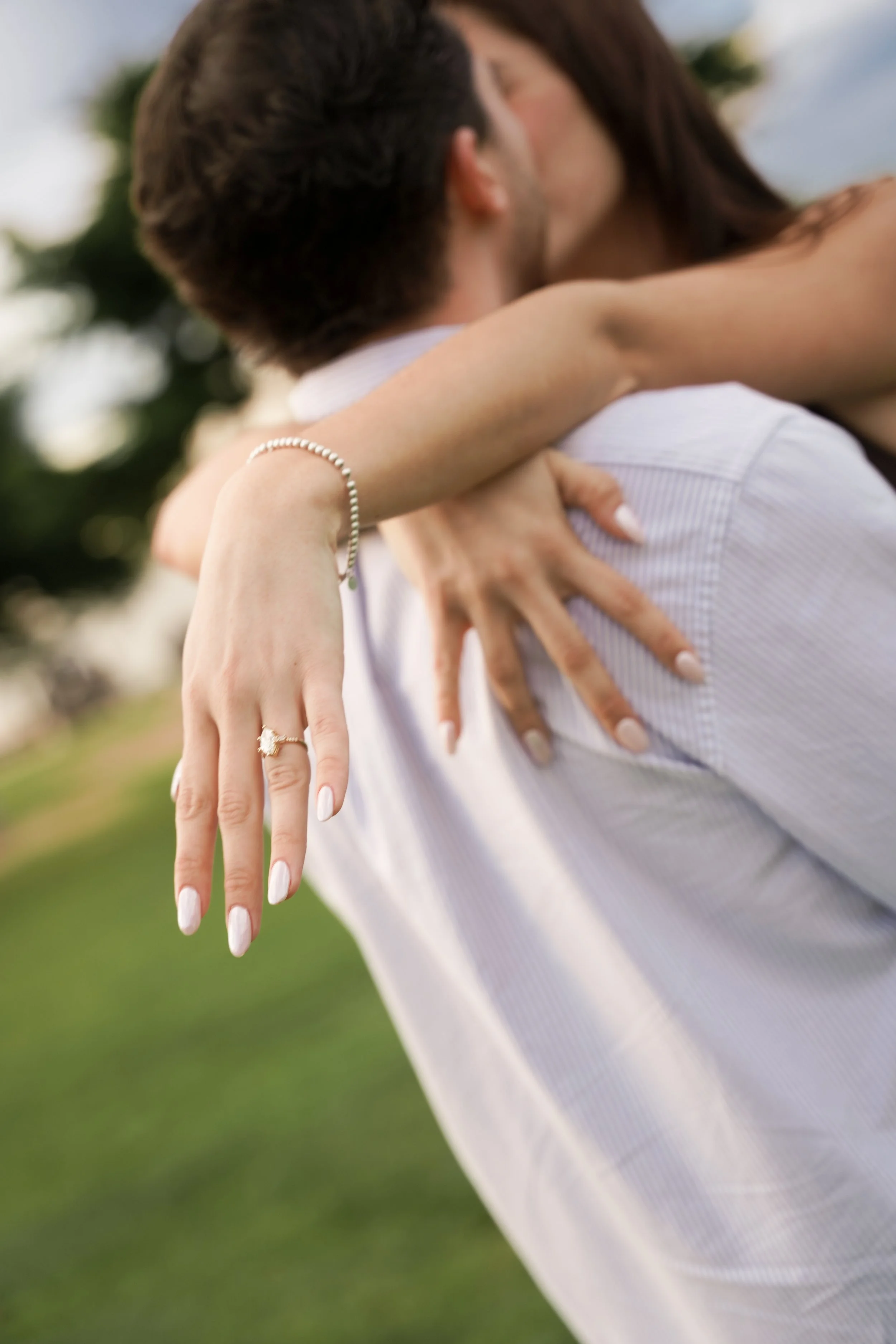 Romantic Post Proposal Scene in La Jolla California