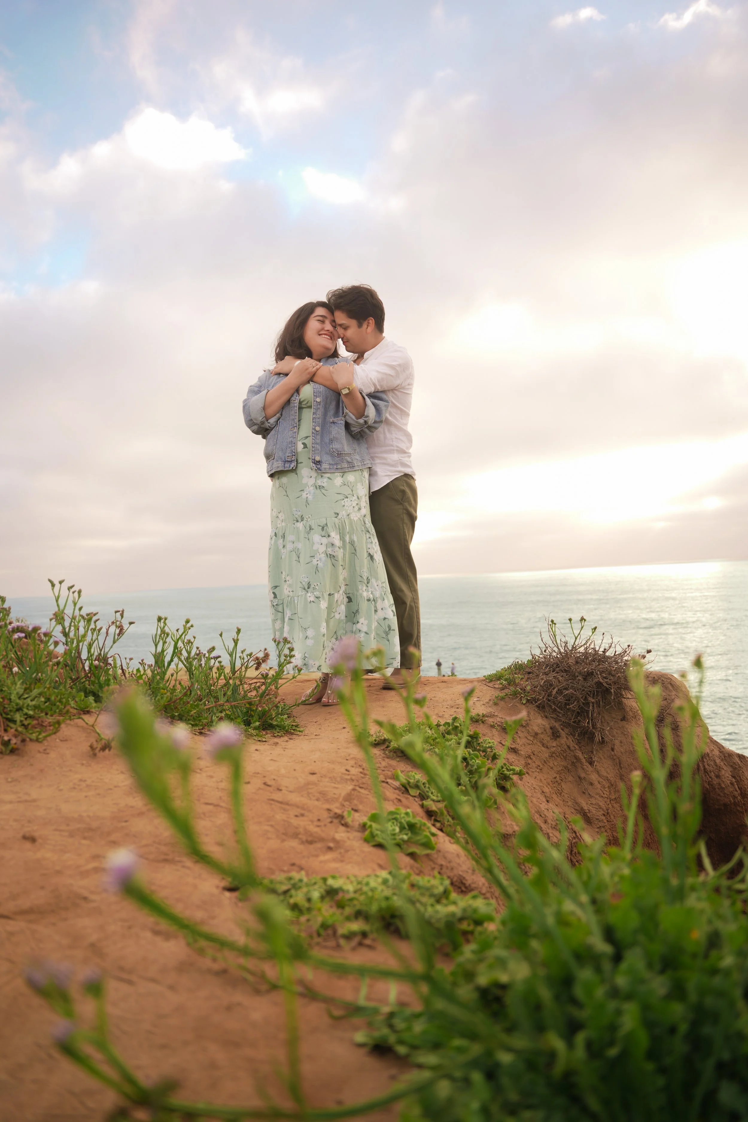 Golden hour engagement photography at Sunset Cliffs San Diego coastline