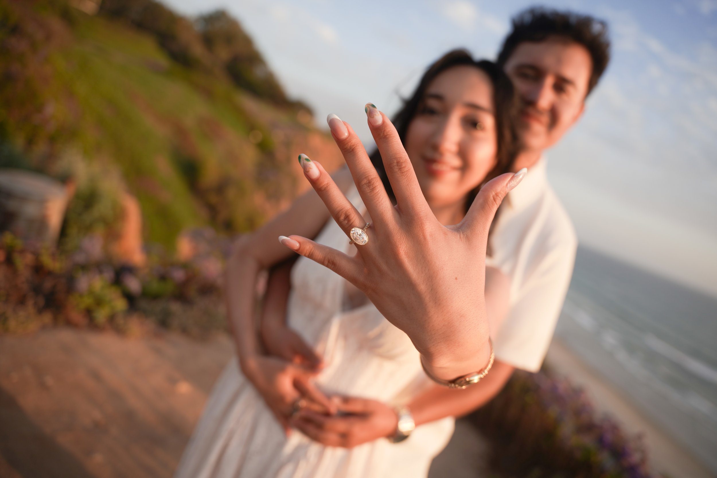 San Diego Coastal Engagement Photos During Golden Hour