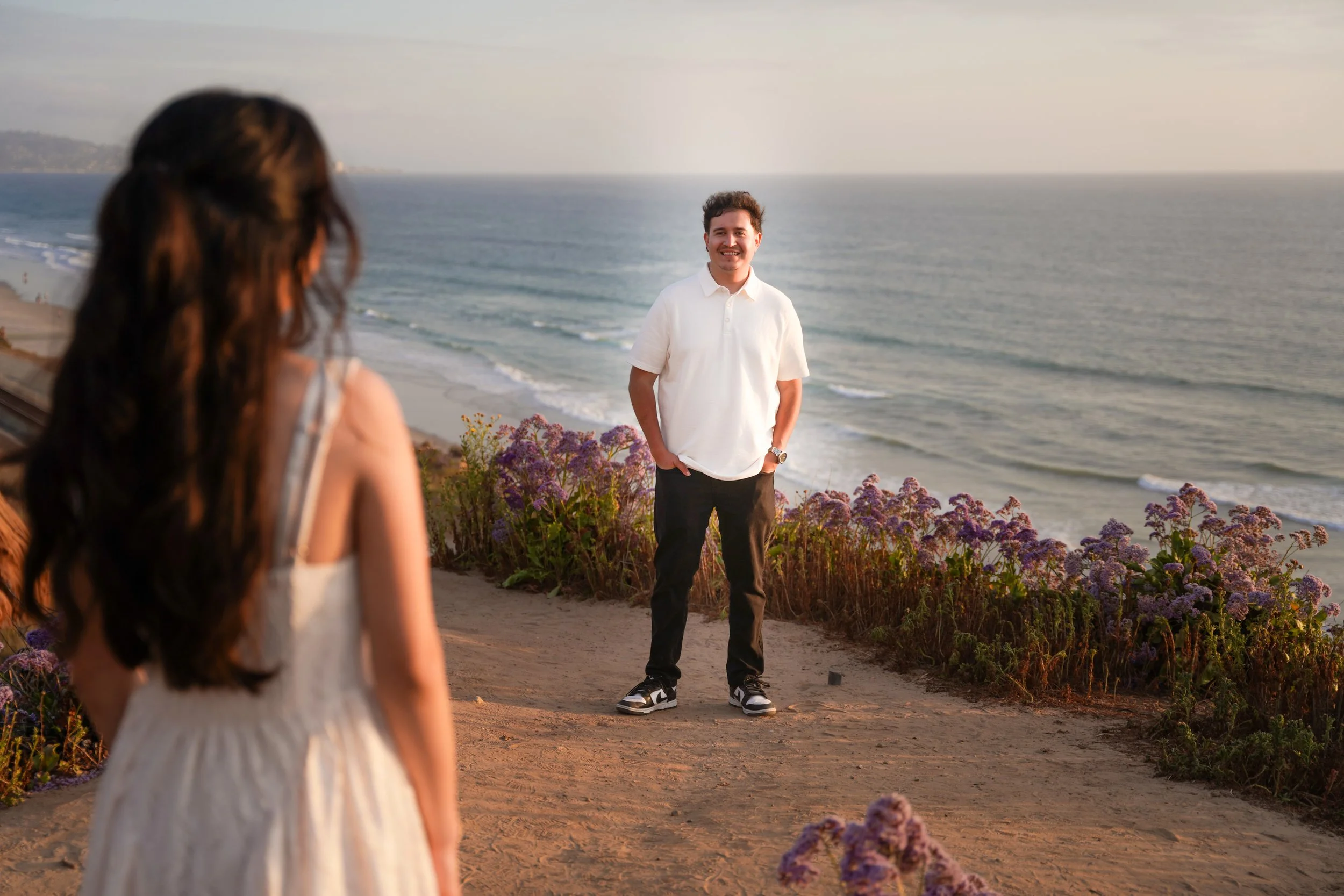 Sunset Engagement Photos Along San Diego Coastline