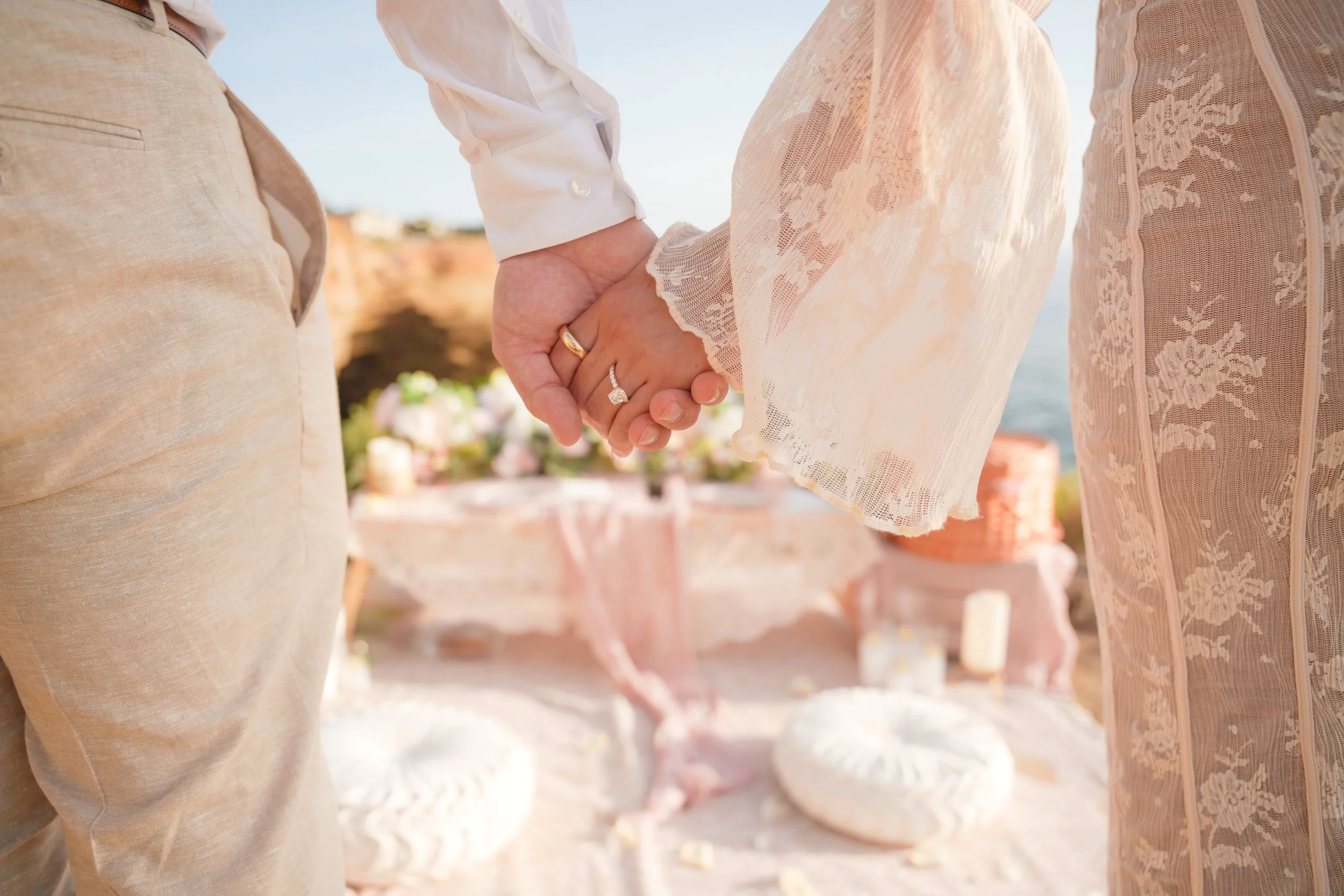 Luxury Picnic Surprise Proposal at Sunset Cliffs, San Diego Cliffside Boho Proposal Picnic + Photography Experience