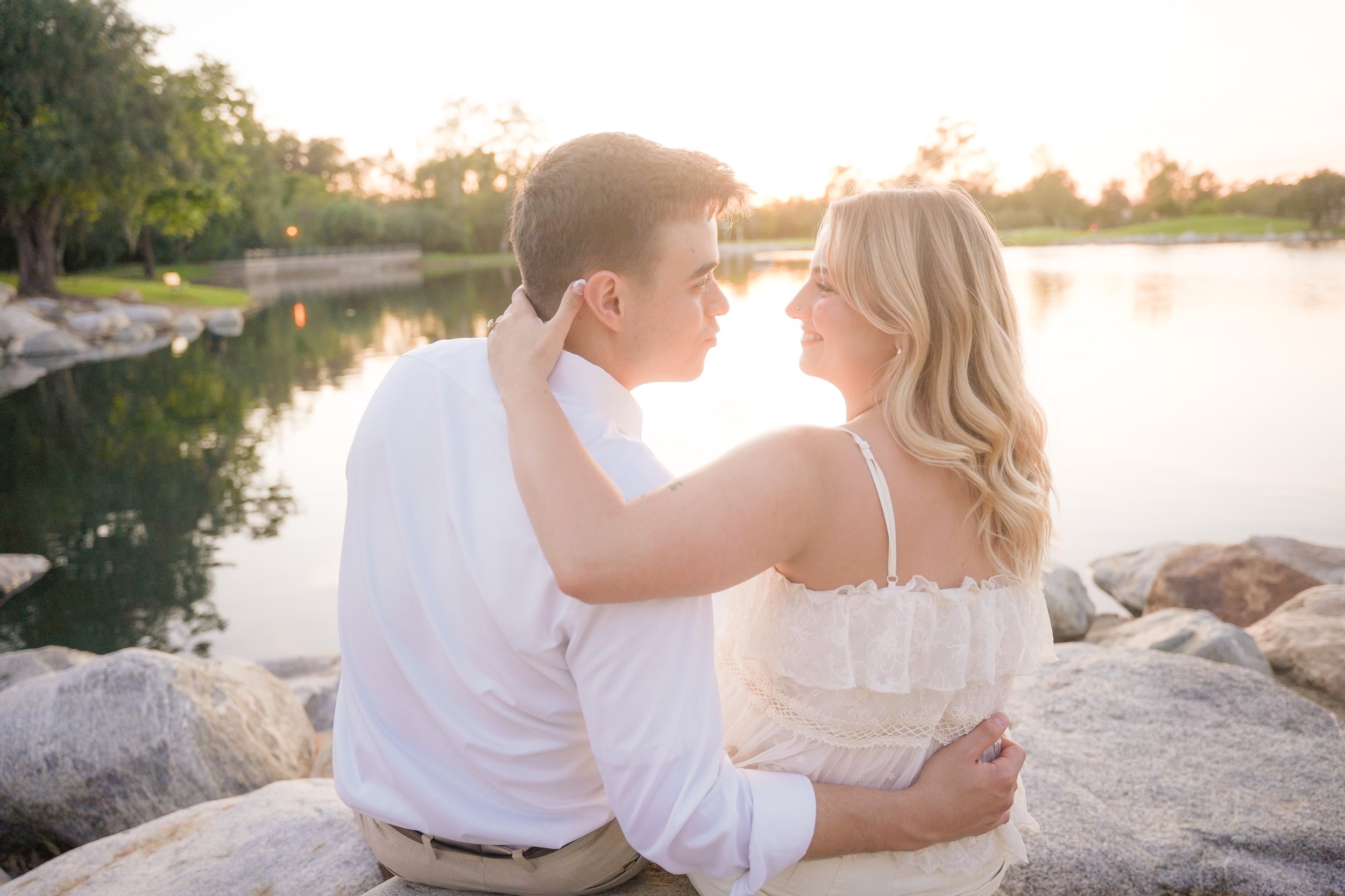 Irvine Engagement Photographer Sunset Couple Photos After Proposal