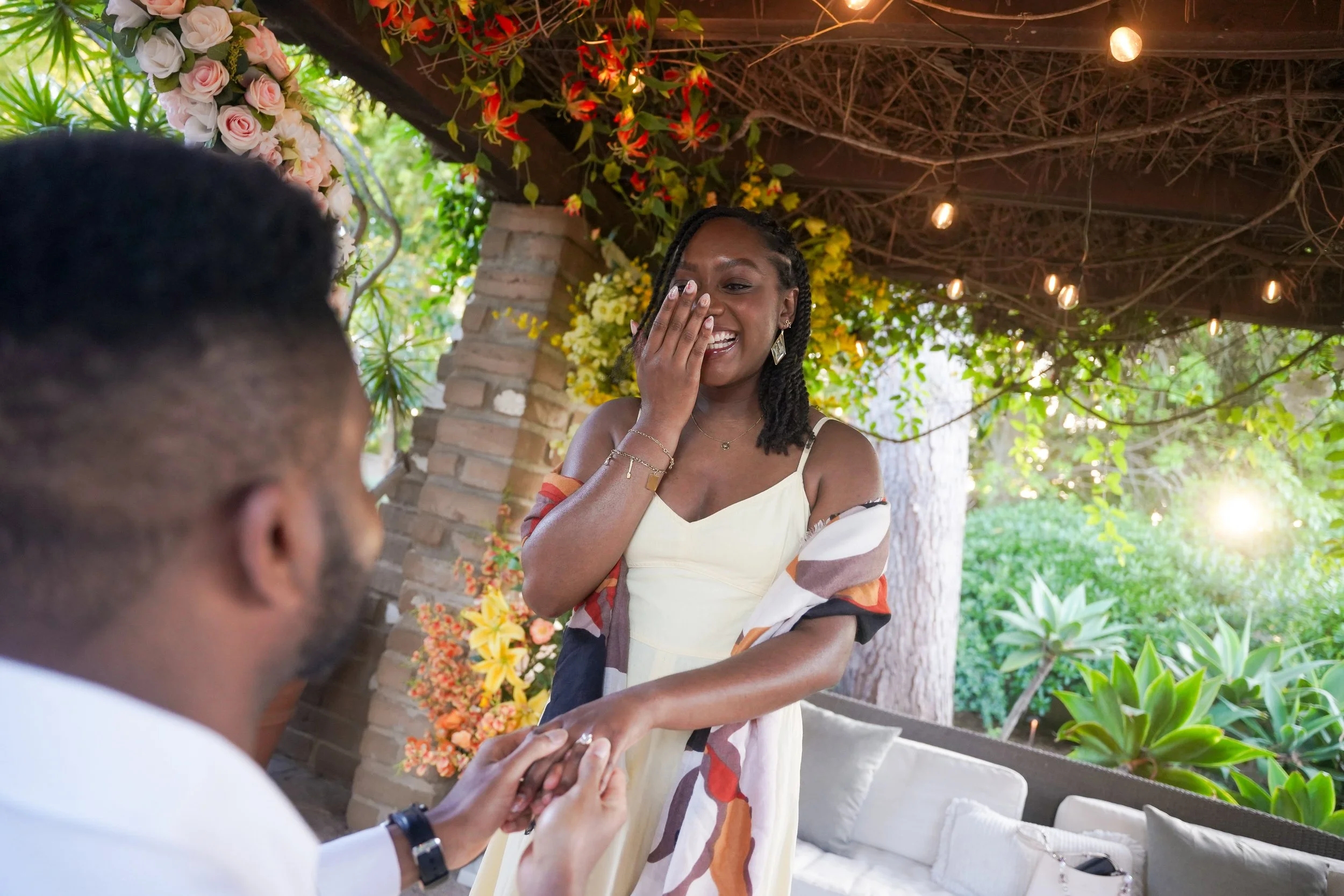 San Diego Surprise Proposal Photographer Capturing Yes Moment at Estancia