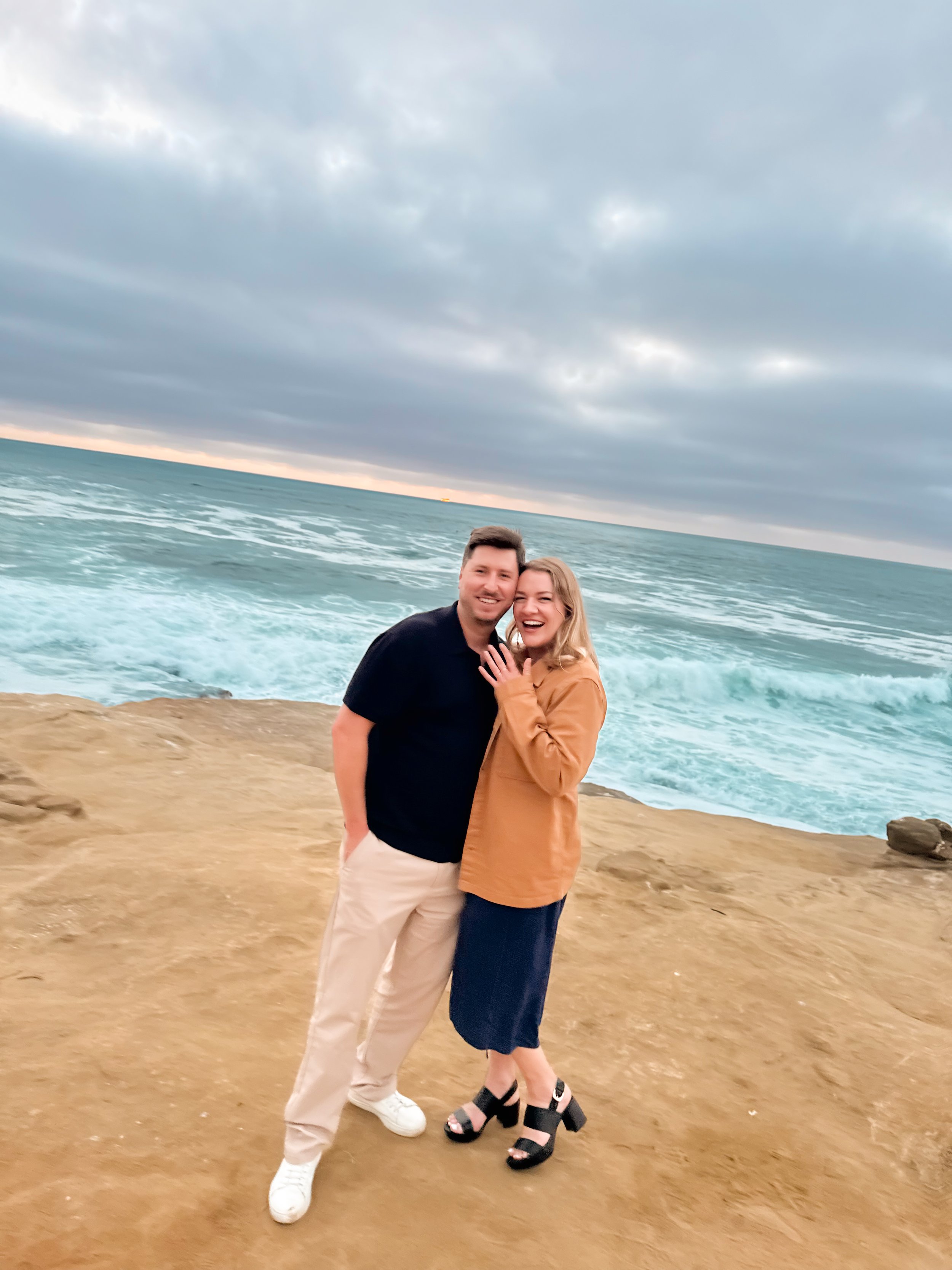 Newly Engaged at Seal Rock