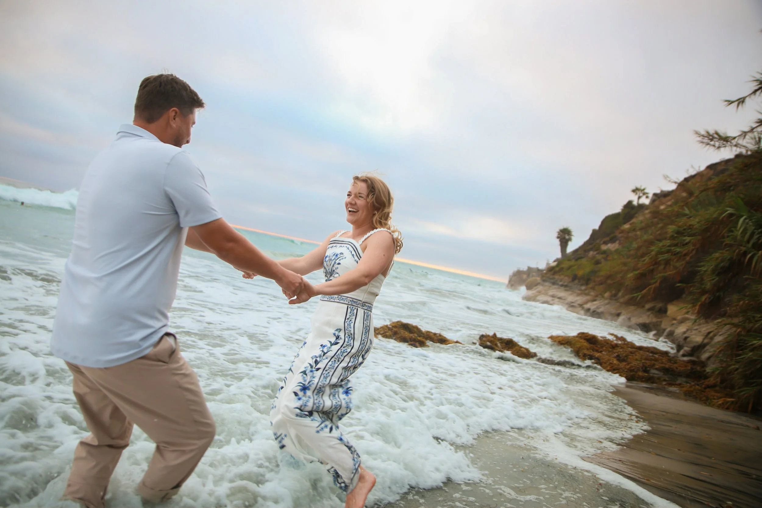 Couple Laughing at Leucadia Beach