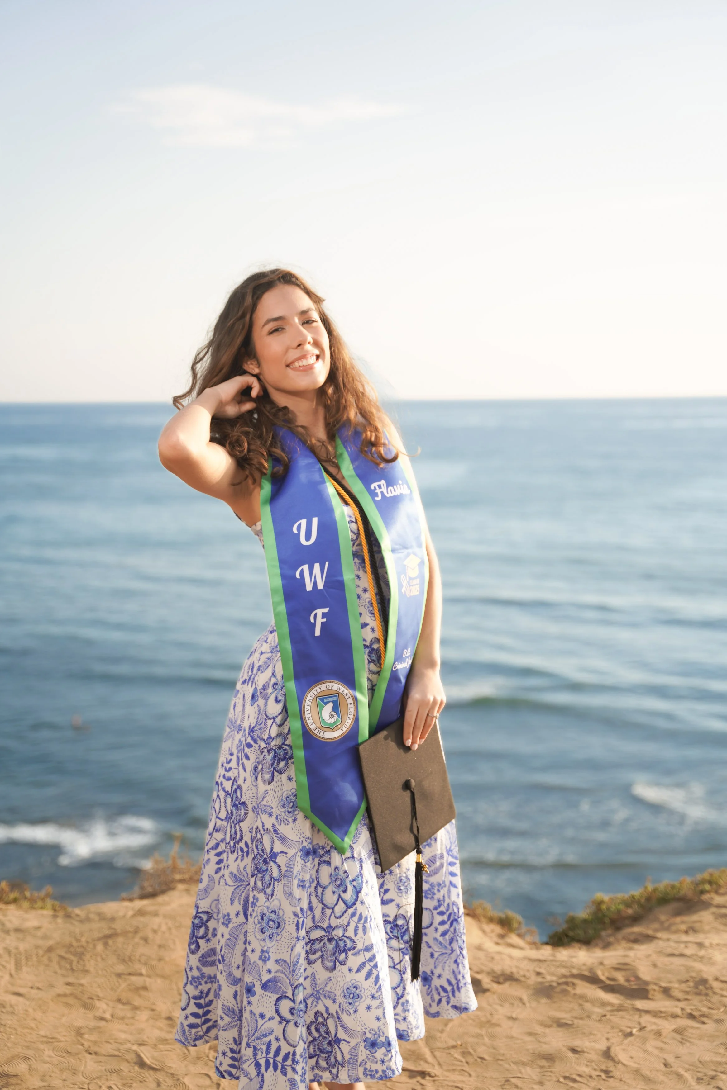 Golden hour graduation portraits at Sunset Cliffs, San Diego, captured by a milestone photographer who creates professional, natural, and timeless imagery.