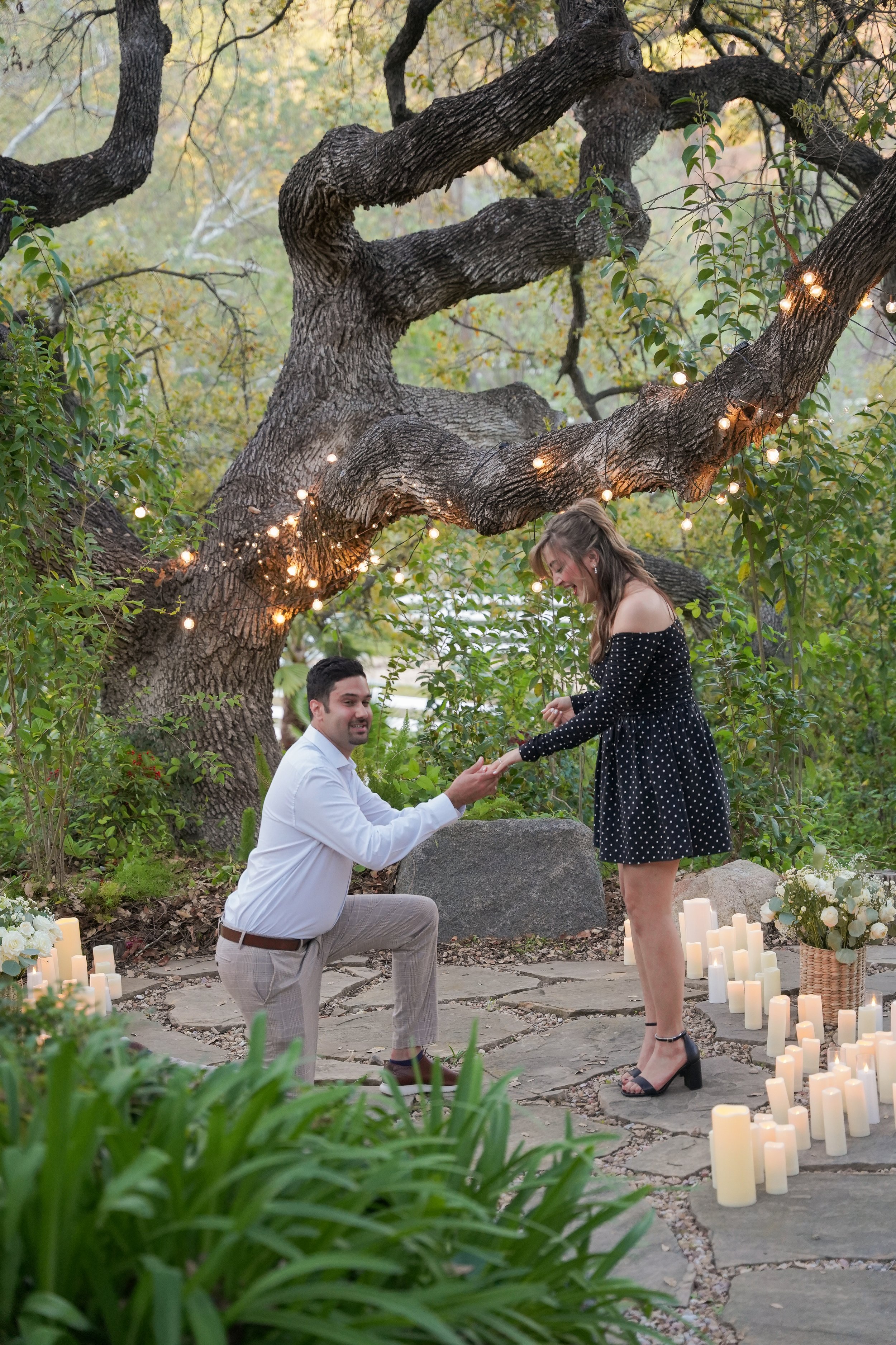 Surprise proposal photoshoot in Temecula, California featuring romantic estate views and candid engagement photography. Perfect for couples planning a private and unforgettable “Will you marry me?” moment.