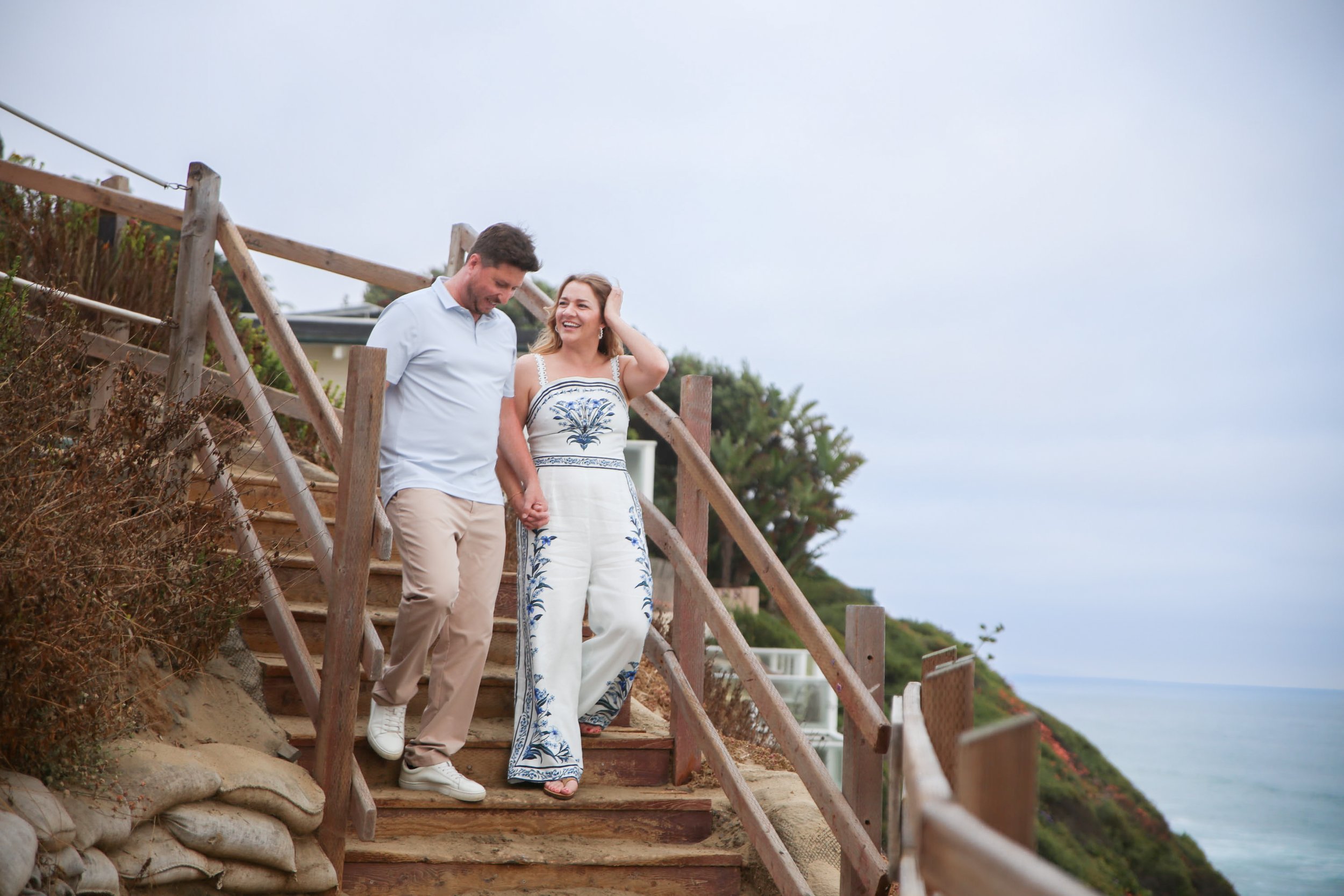 Playful Encinitas Engagement Walk