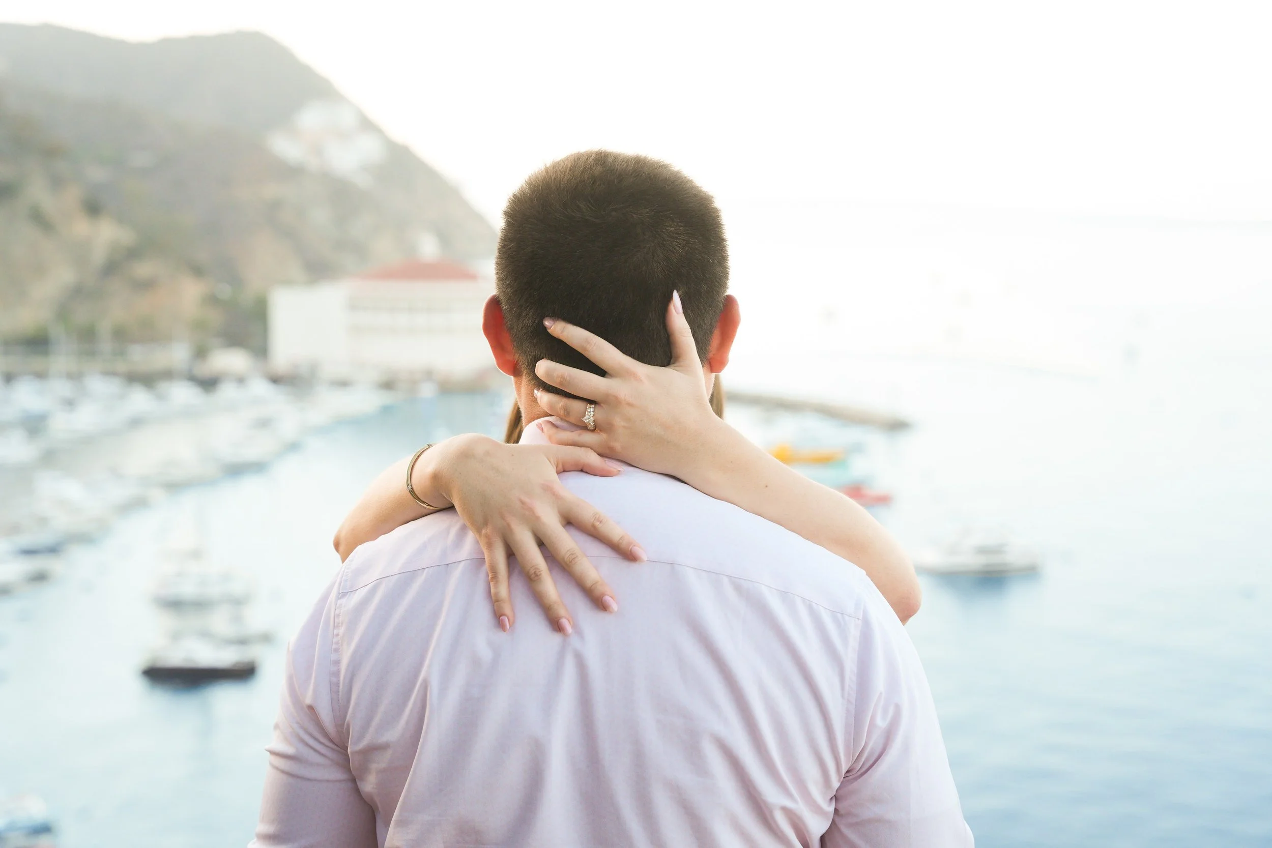 Scenic proposal overlooking Avalon Harbor on Catalina Island