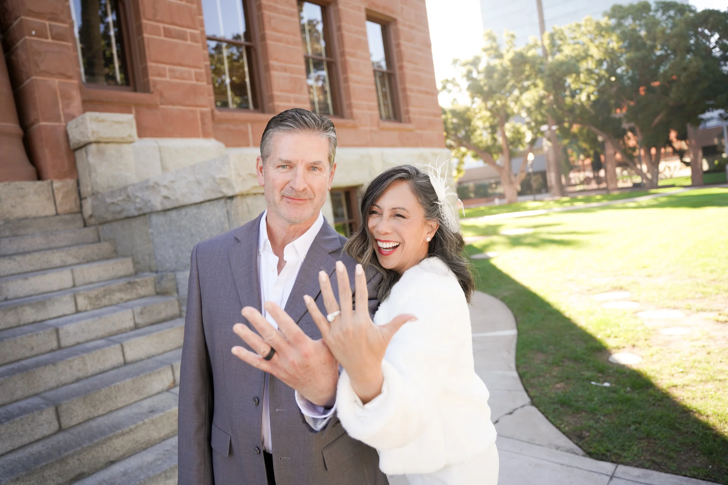 Just Married Outside Courthouse