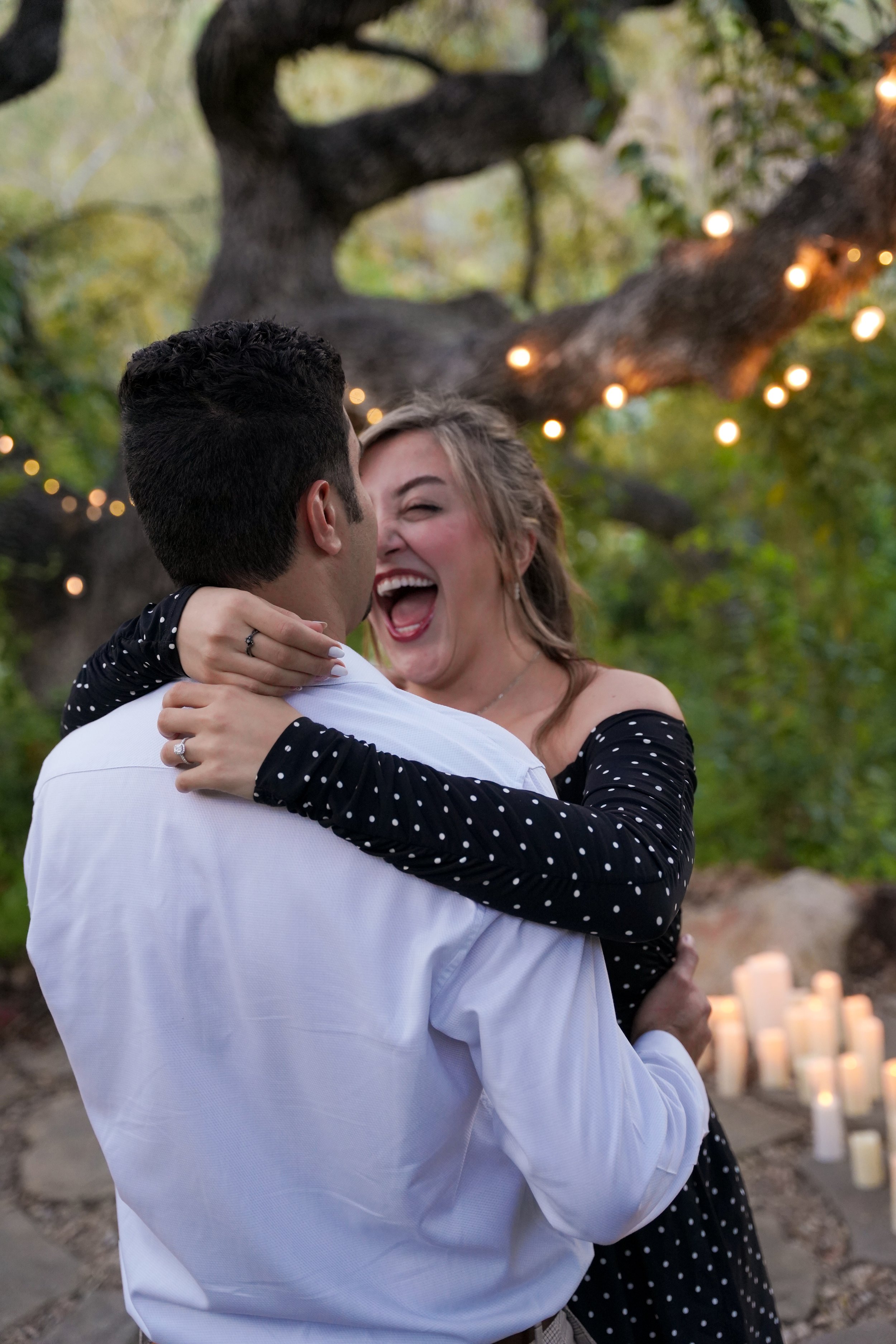 Surprise proposal photoshoot in Temecula, California featuring romantic estate views and candid engagement photography. Perfect for couples planning a private and unforgettable “Will you marry me?” moment.