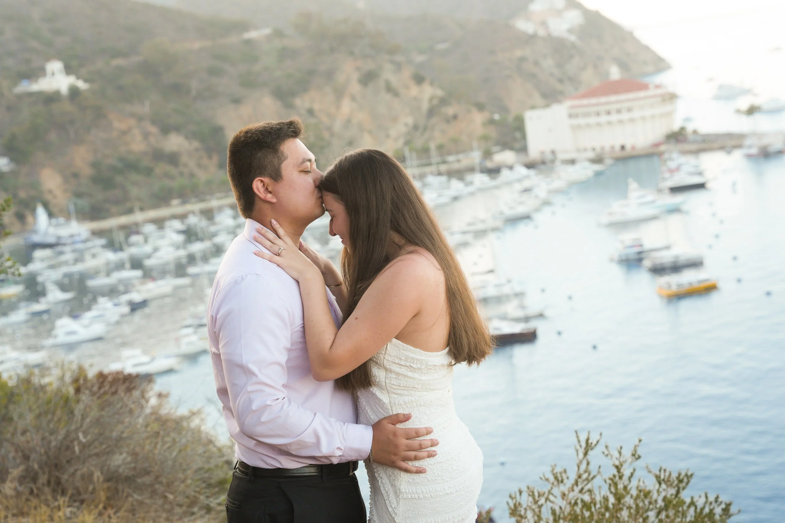 Avalon surprise proposal with Catalina Island views