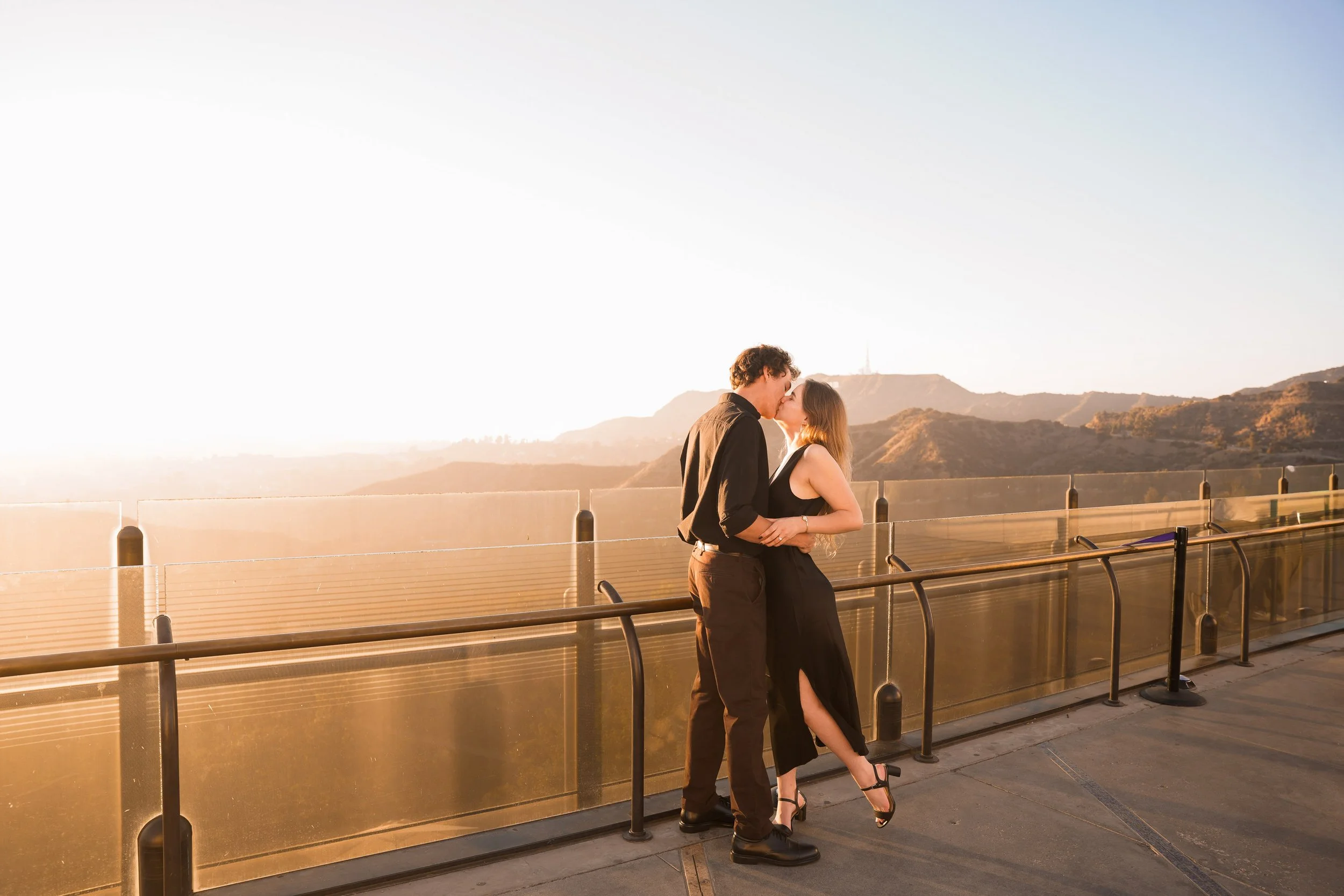 Sunset Engagement Photos at Griffith Observatory