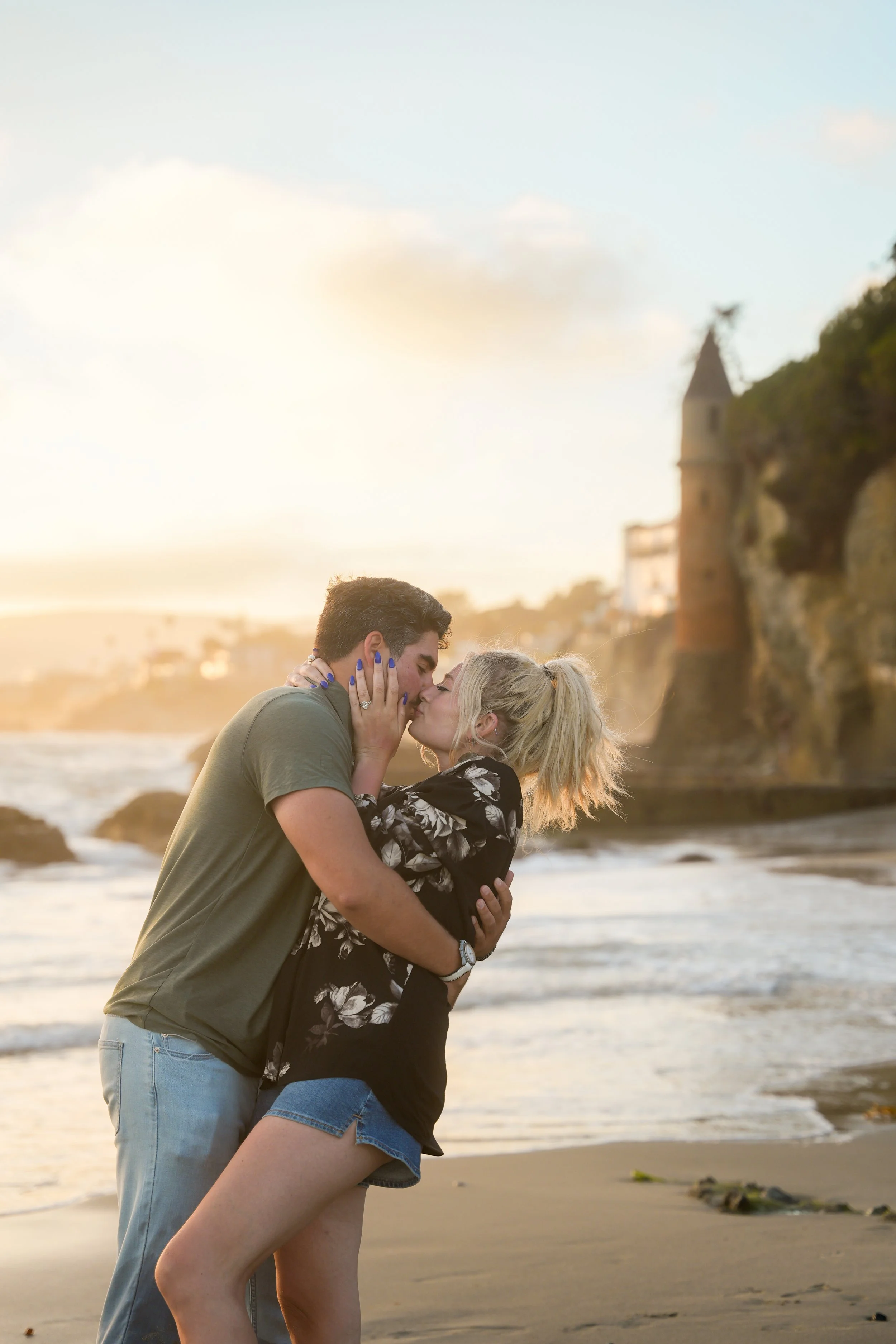 Sailor Kiss at Victoria Beach Pirate Tower in Laguna Beach