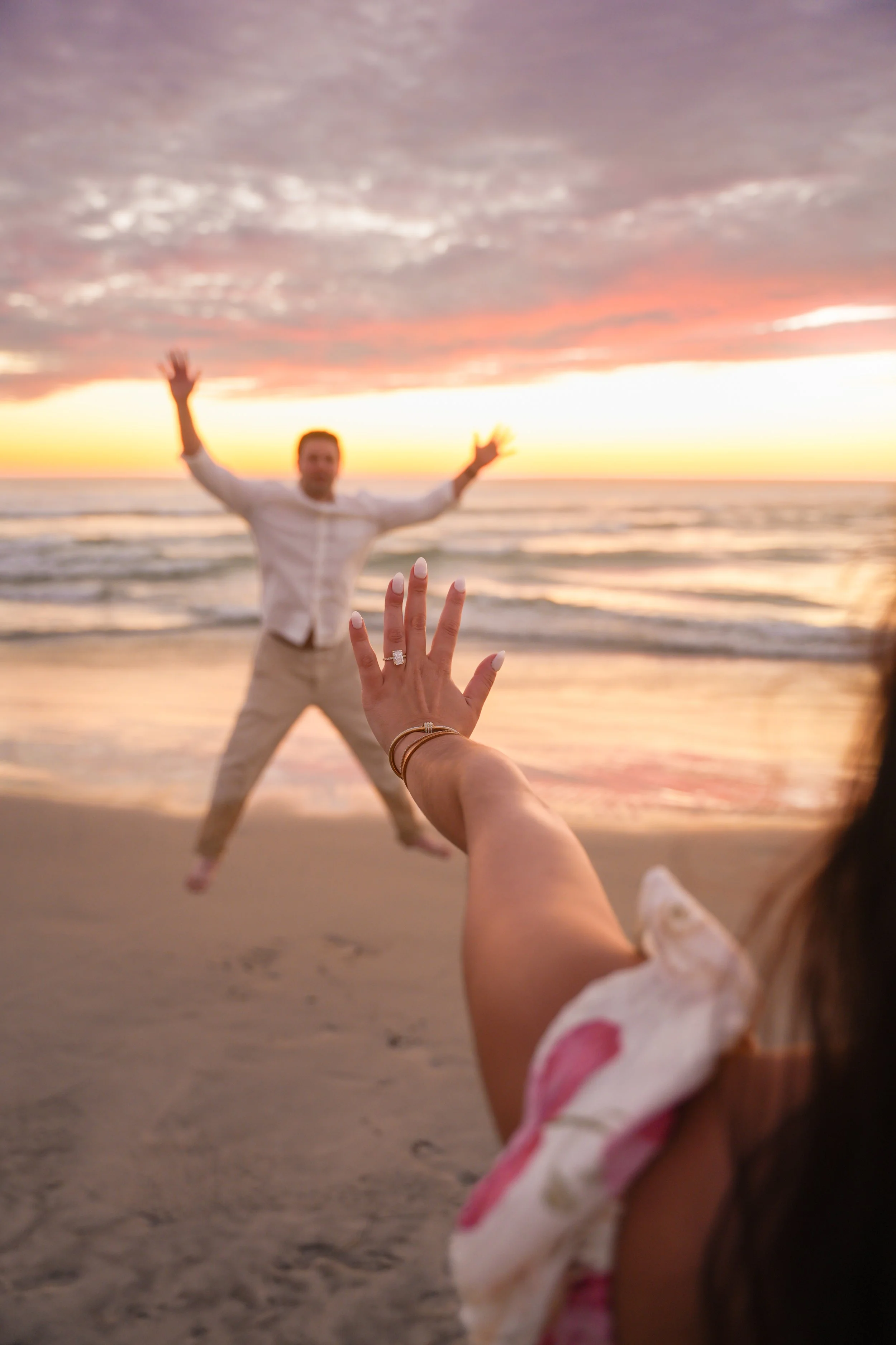 Del Mar Beach Newly Engaged Couple