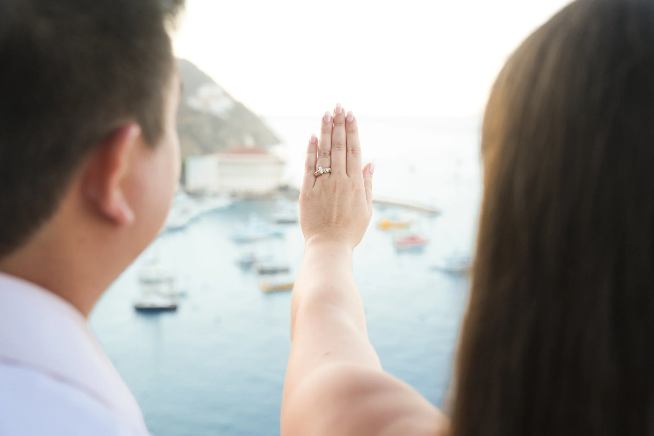 Romantic Buena Vista Point proposal at sunset