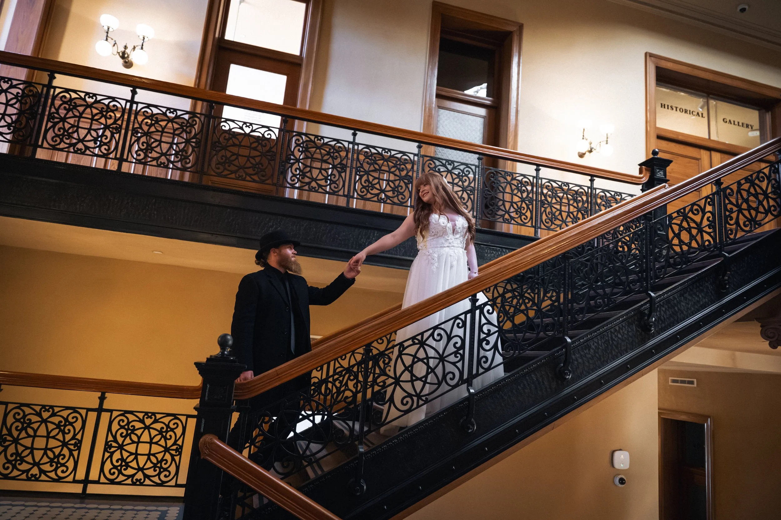 Romantic courthouse wedding photography at the Orange County Courthouse — book your courthouse wedding shoot today .