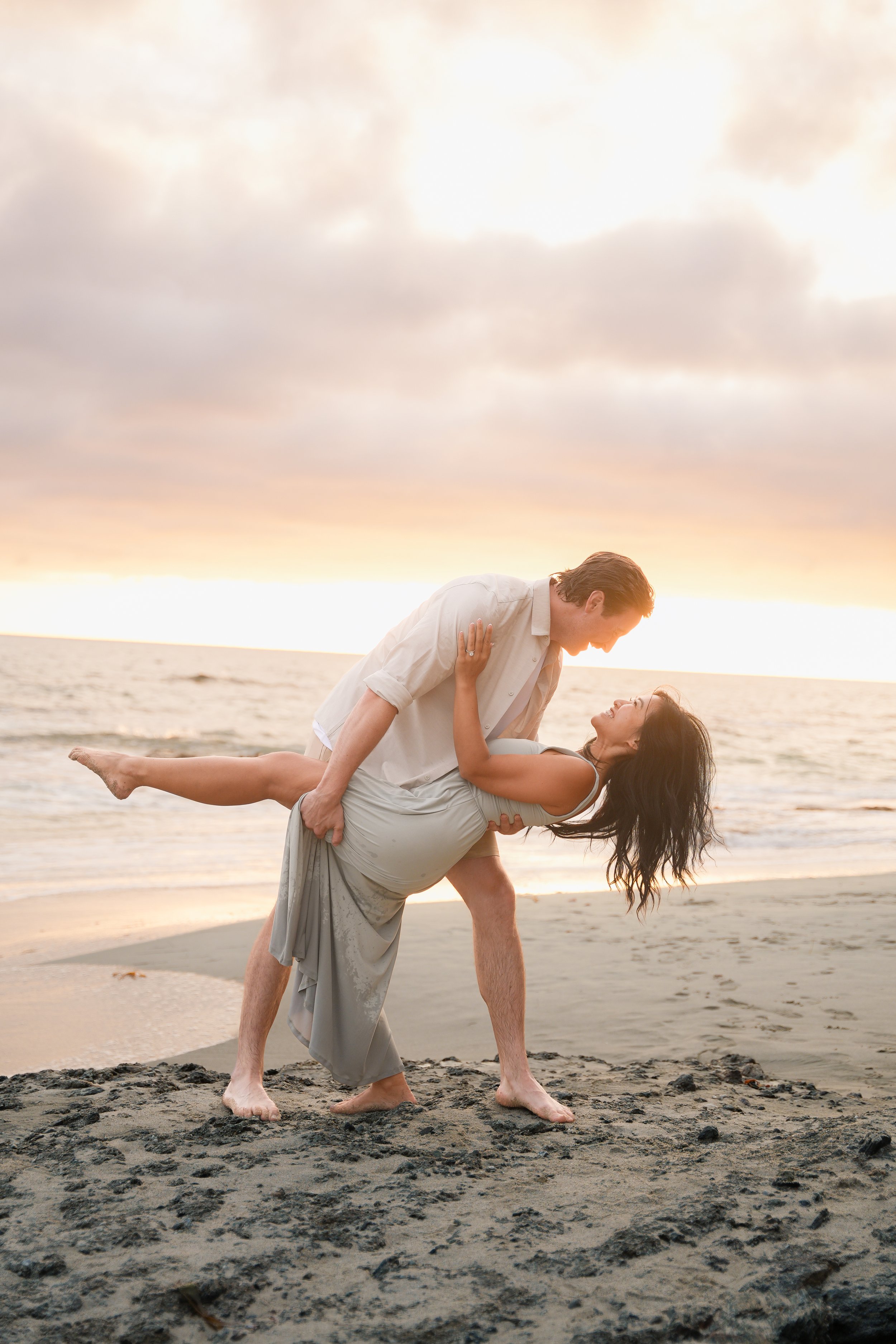 Victoria Beach Sunset Engagement Photos