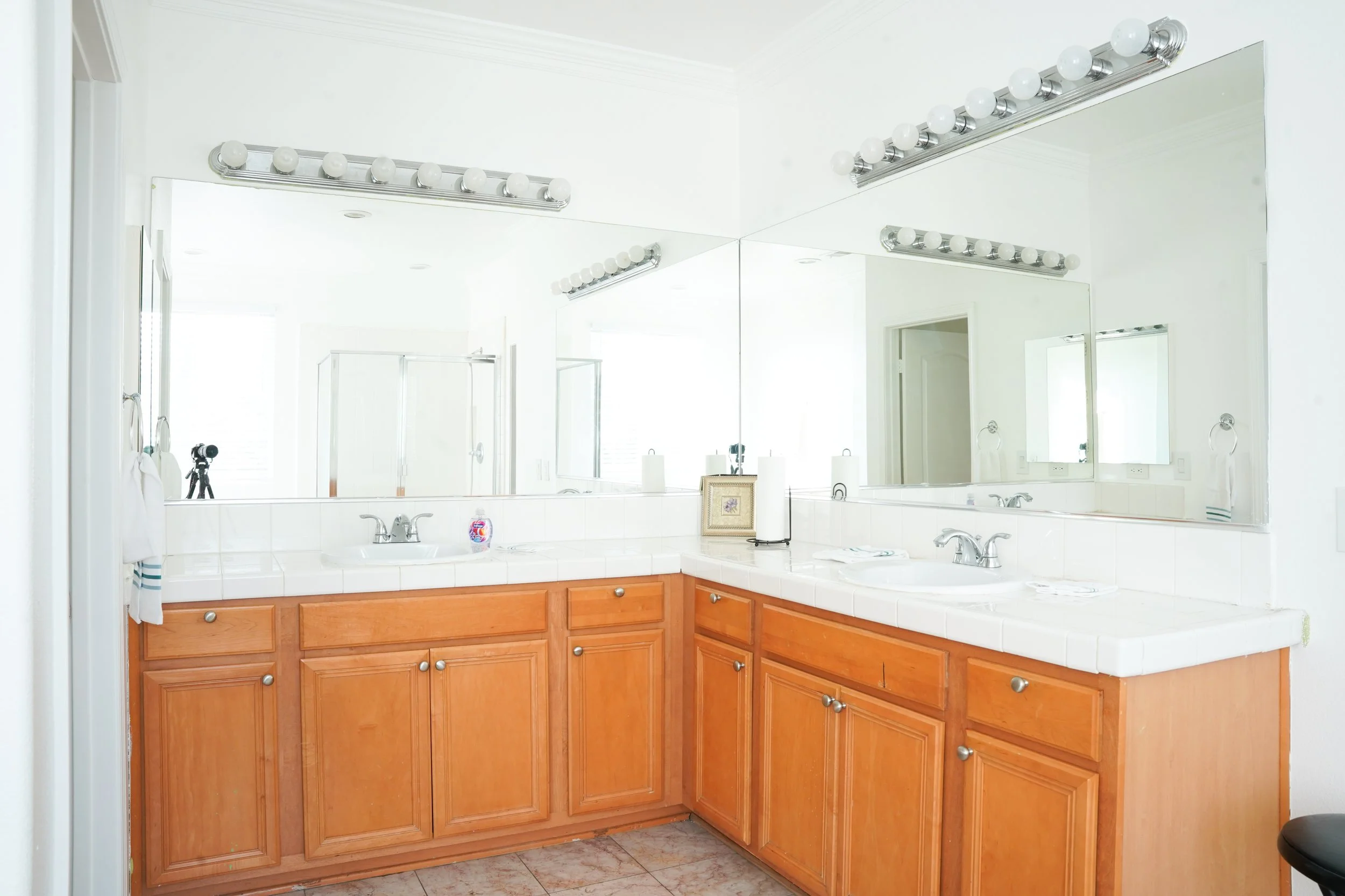 Modern bathroom photography highlighting clean design and spacious layout.