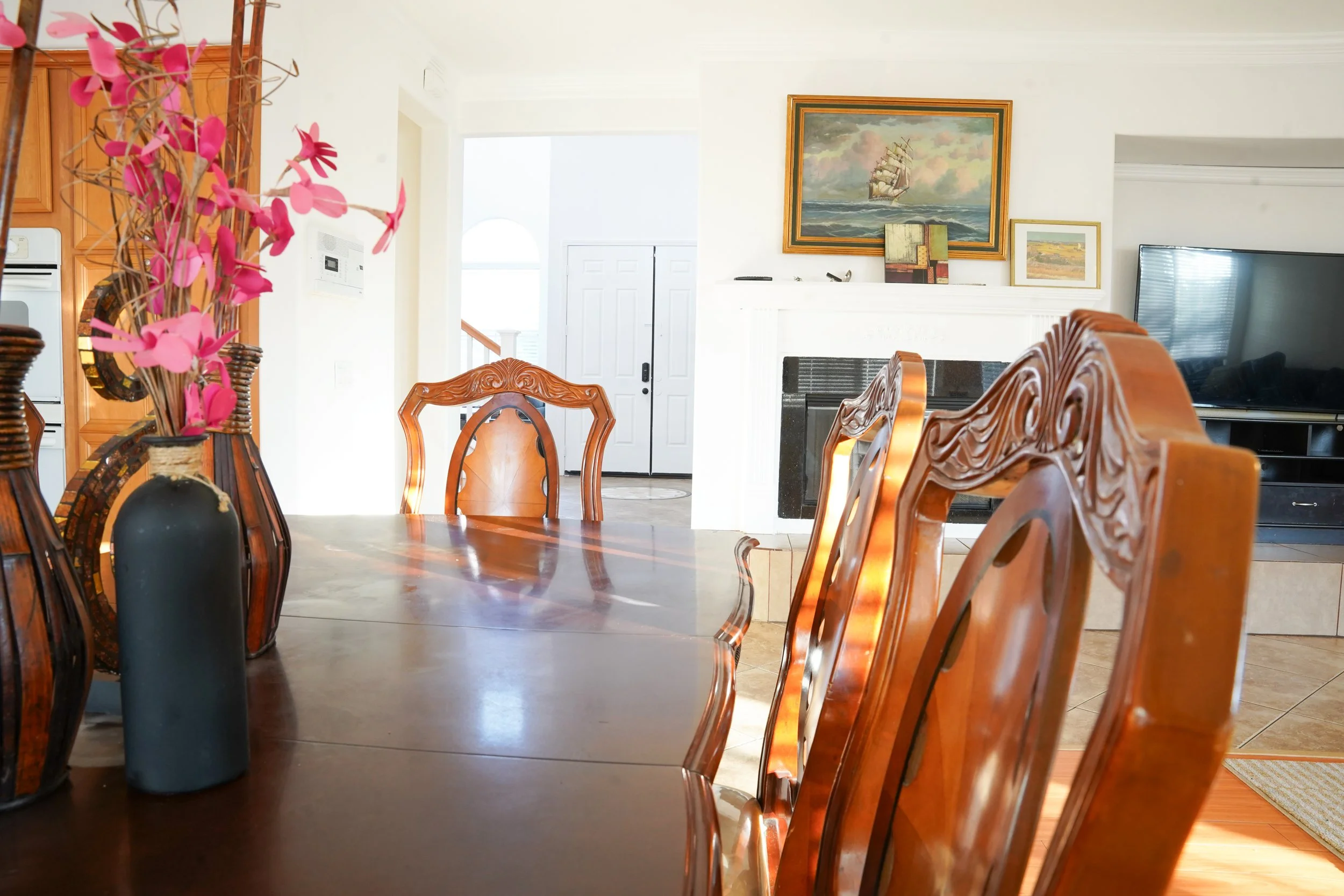 Real estate photography of recreational room designed for short-term rentals.