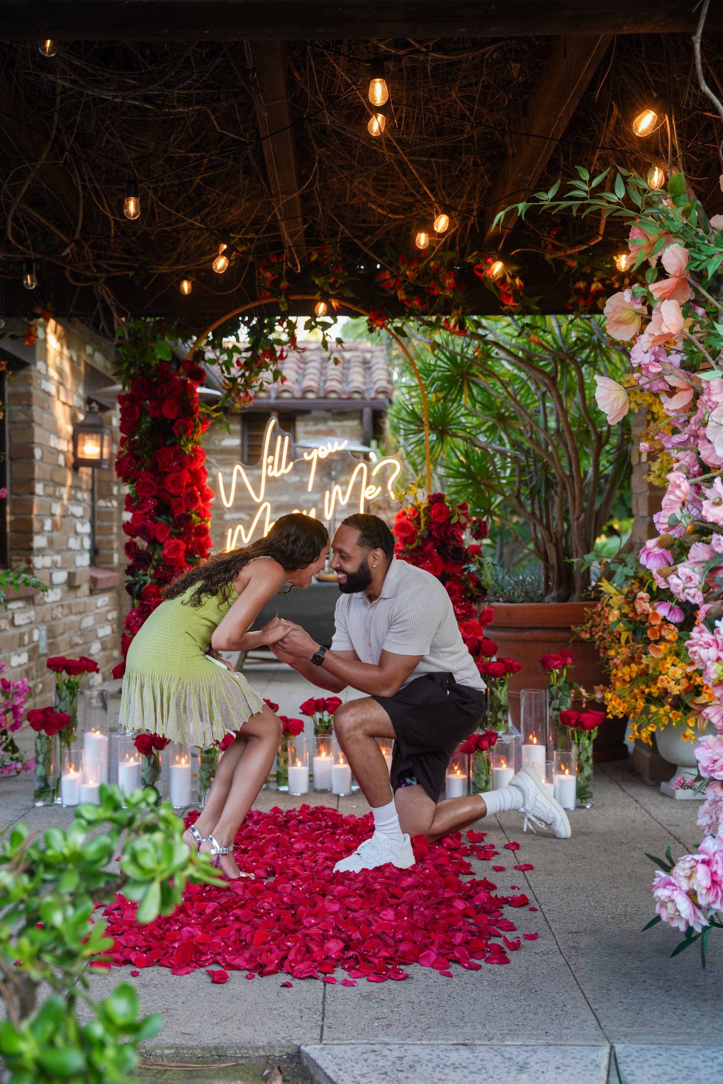 Personalized engagement note hanging from the Wishing Tree at Estancia La Jolla Hotel &amp; Spa.