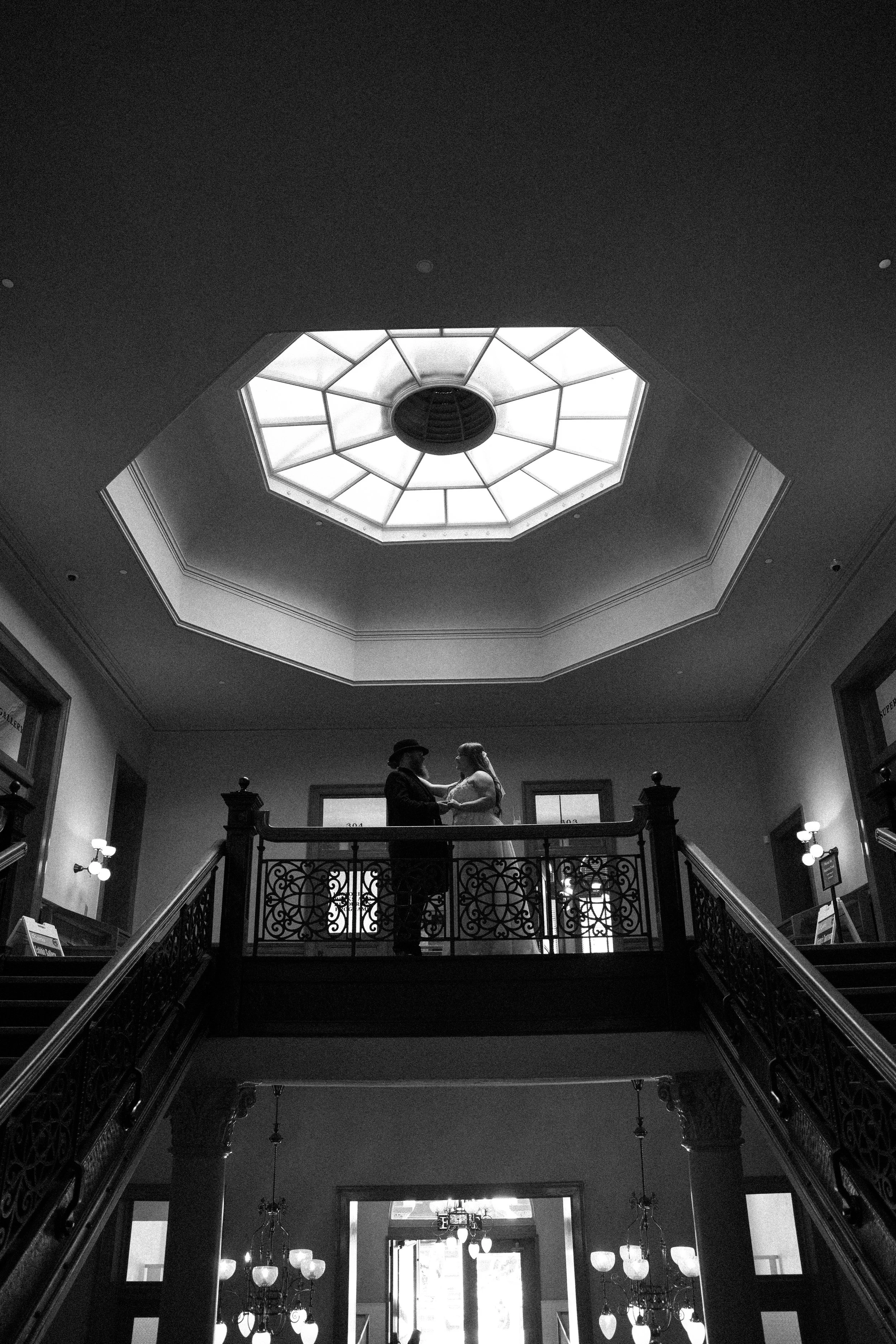 Civil marriage at the historic Old Orange County Courthouse. This couple booked our Elopement Package for their intimate celebration. 📸 Book your Orange County courthouse wedding photography today.
