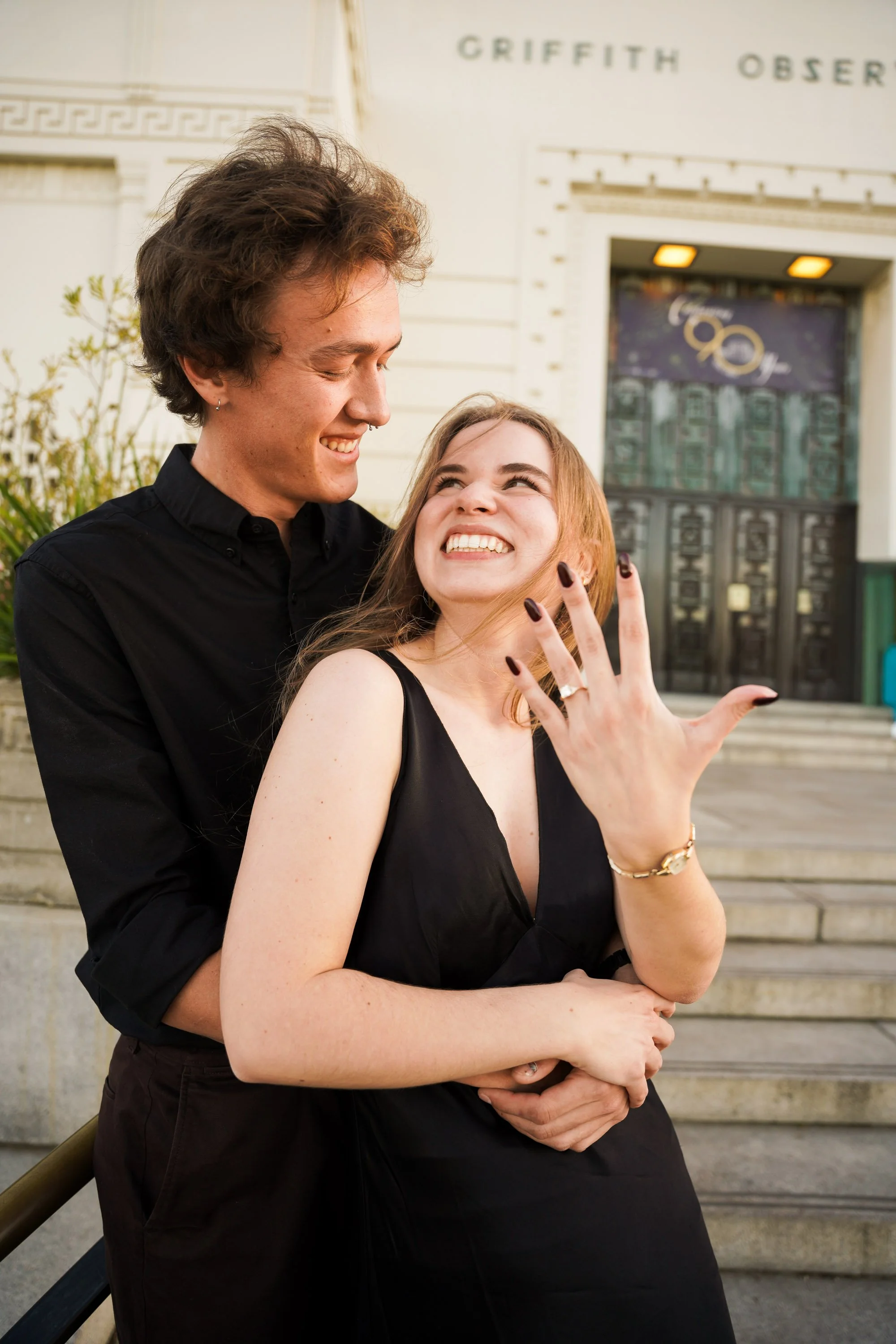 Griffith Observatory Engagement Photos at Sunset