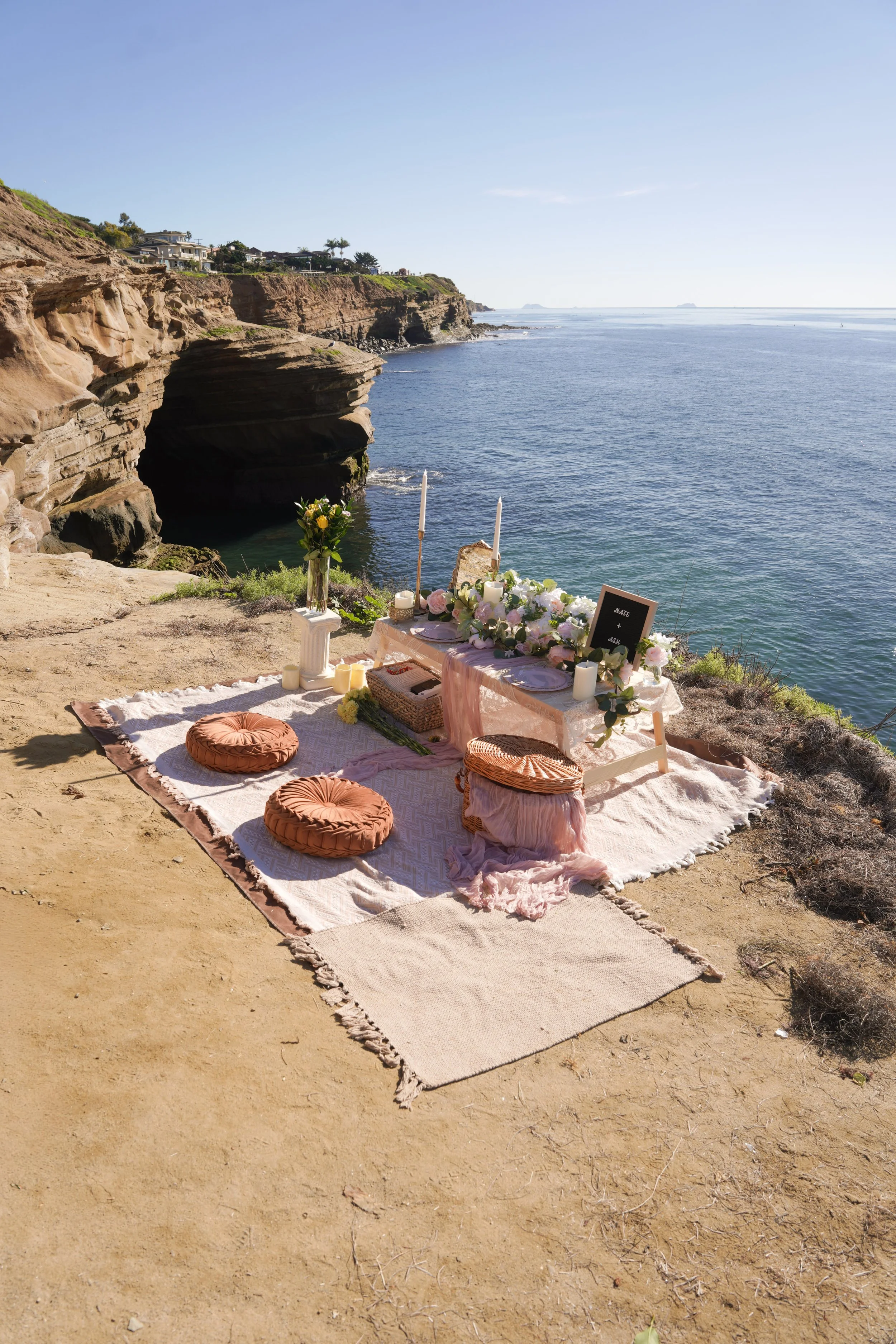 Luxury Surprise Proposal Picnic at Sunset Cliffs