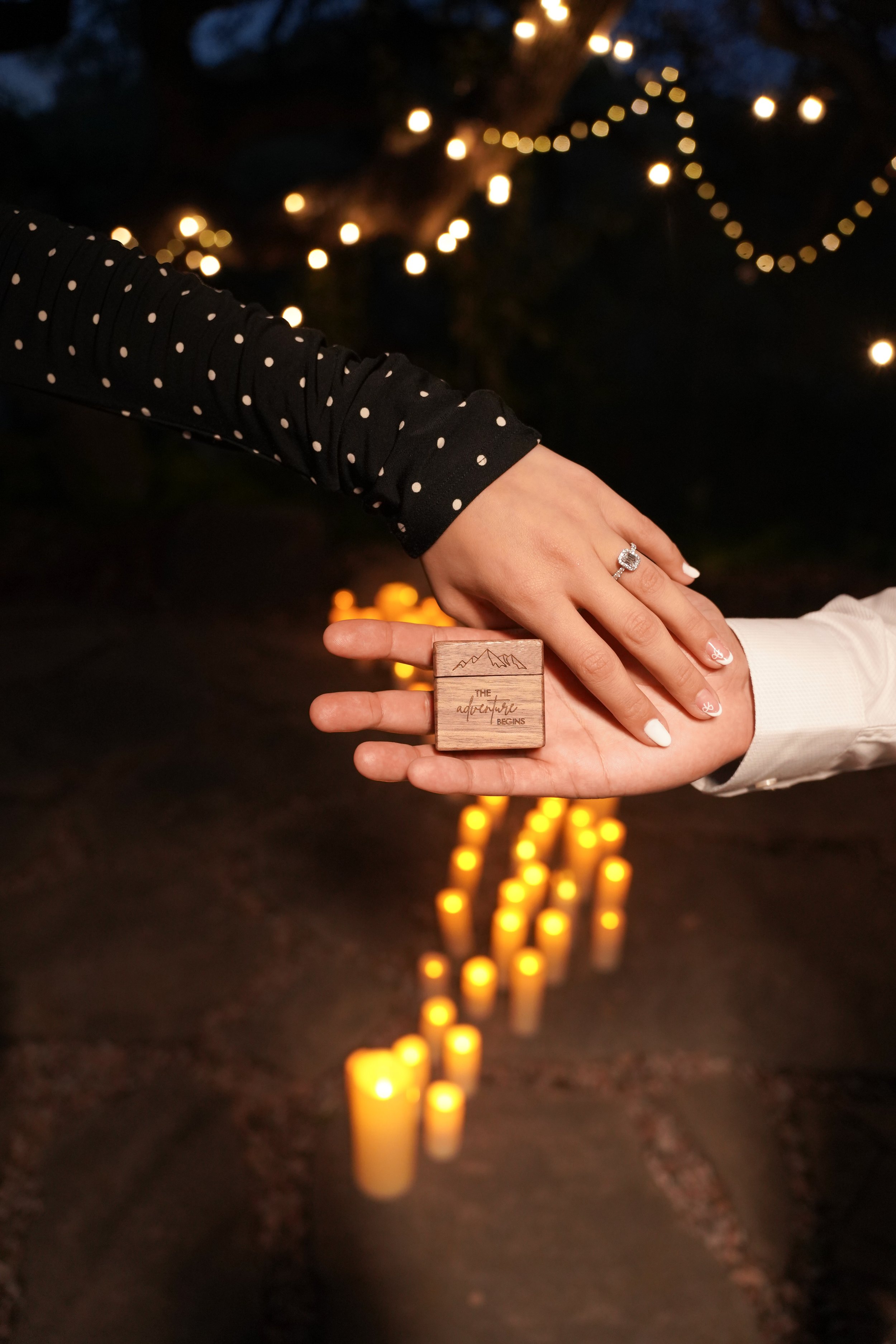 Surprise proposal photoshoot in Temecula, California featuring romantic estate views and candid engagement photography. Perfect for couples planning a private and unforgettable “Will you marry me?” moment.