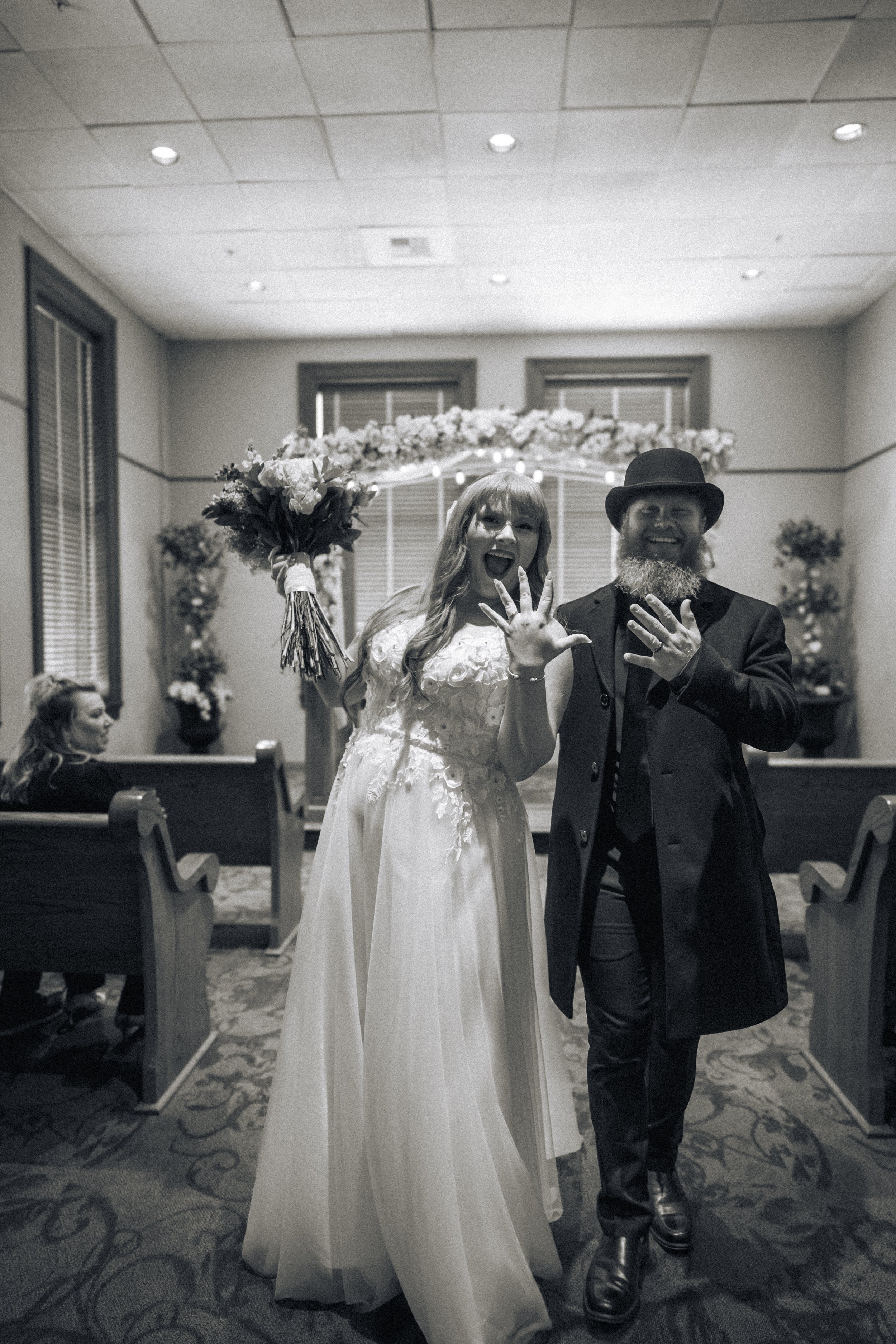 Black and white just felt right for this timeless moment. Surrounded by loved ones at the historic Orange County Courthouse in Santa Ana, Joshua & Colleen said “I do.” 🖤 Book our Civil Courthouse Wedding Photography Package today and let us capture