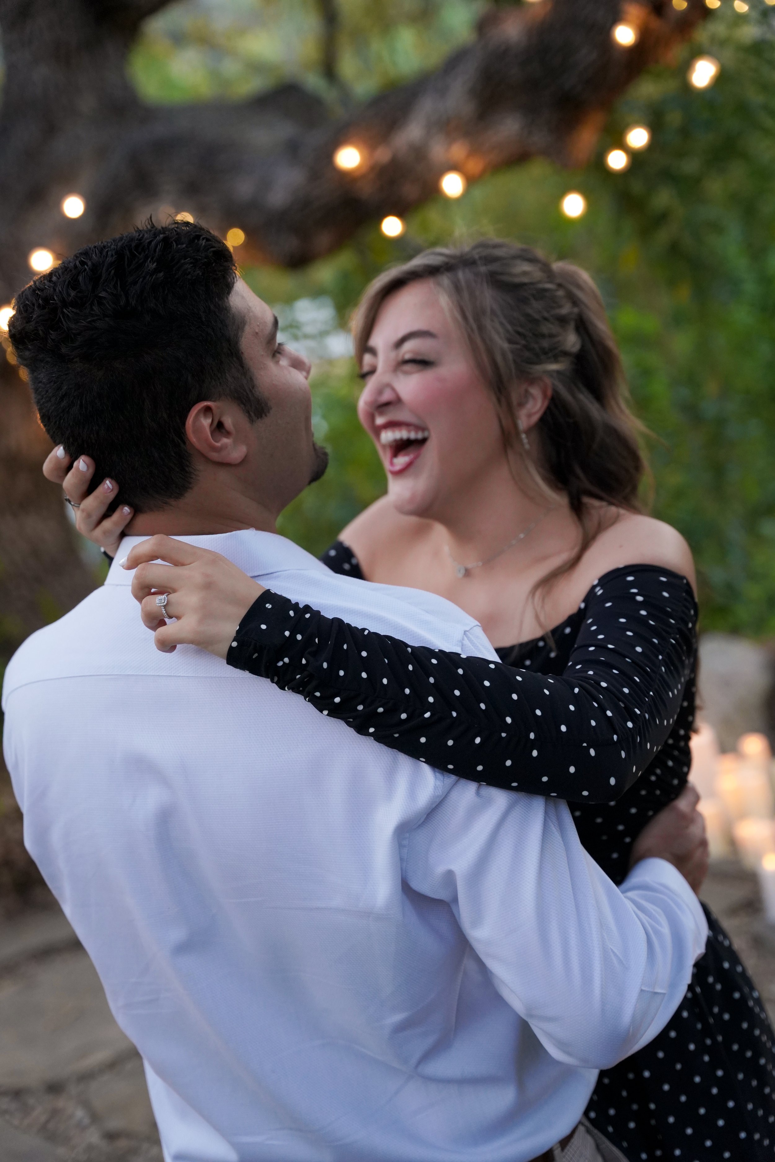Surprise proposal photoshoot in Temecula, California featuring romantic estate views and candid engagement photography. Perfect for couples planning a private and unforgettable “Will you marry me?” moment.