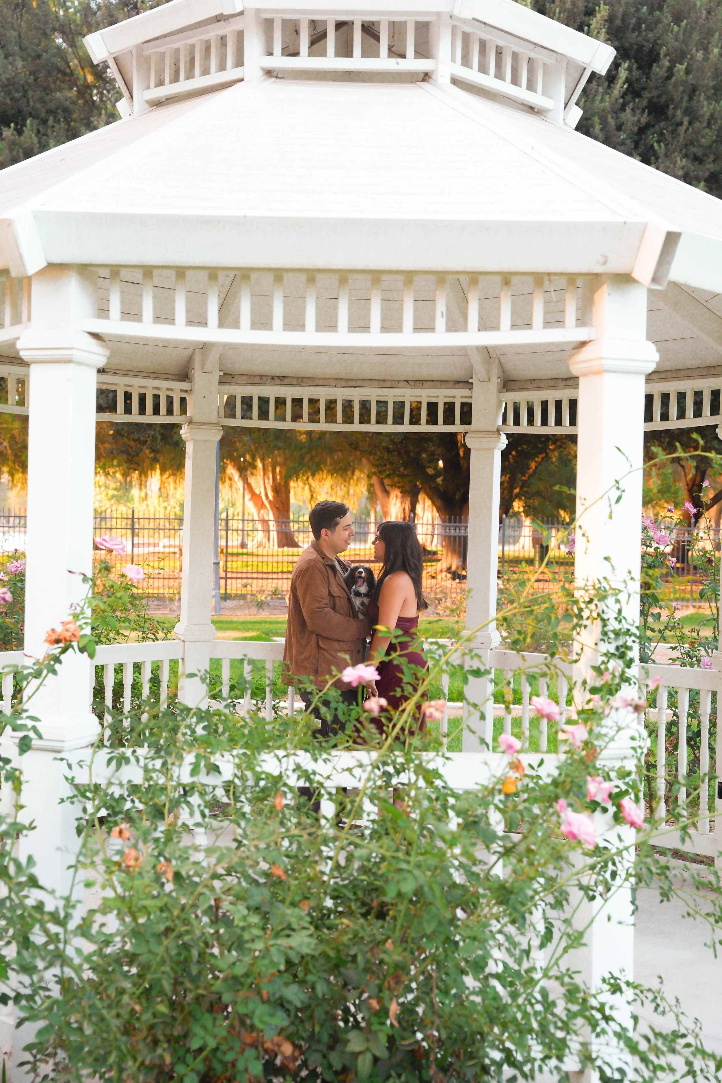 Romantic outdoor proposal captured by a Riverside photographer.