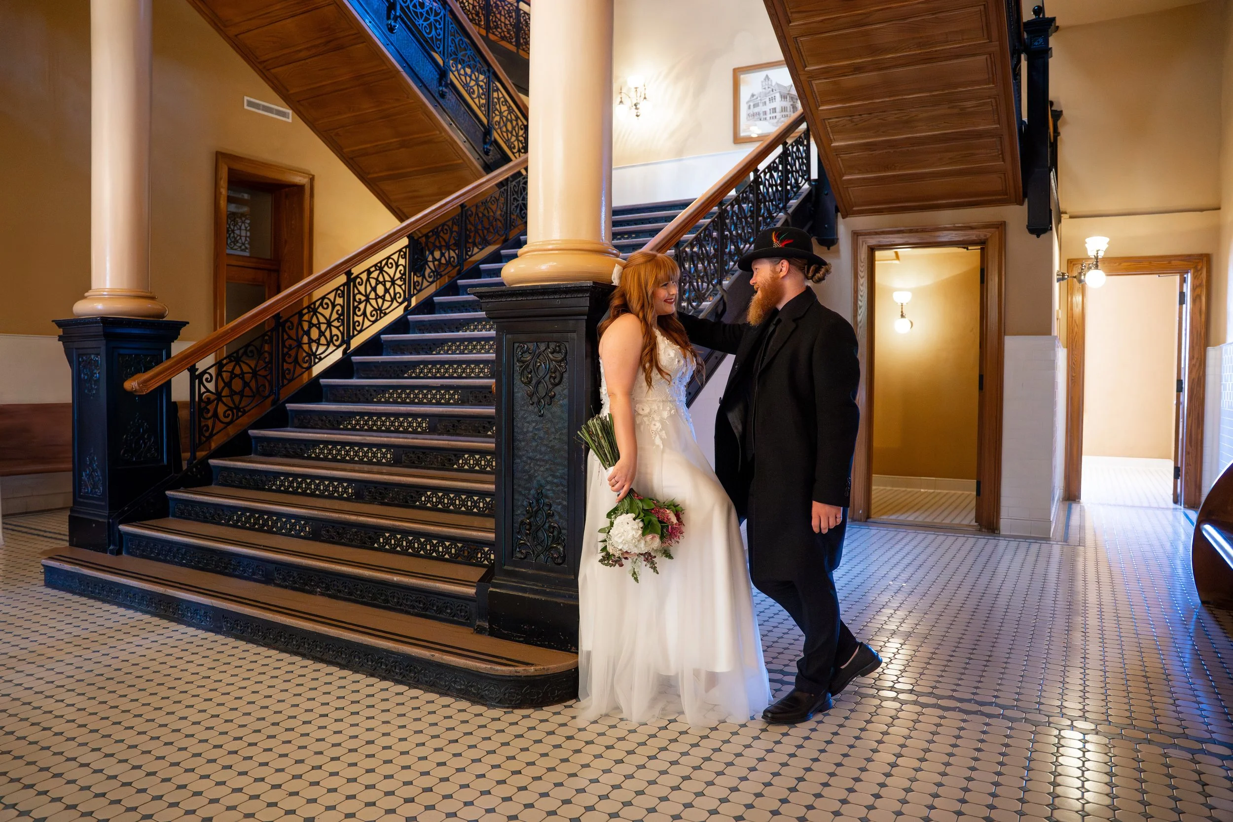 Intimate courthouse wedding at the Orange County Historical Courthouse — schedule your Santa Ana wedding photographer today .