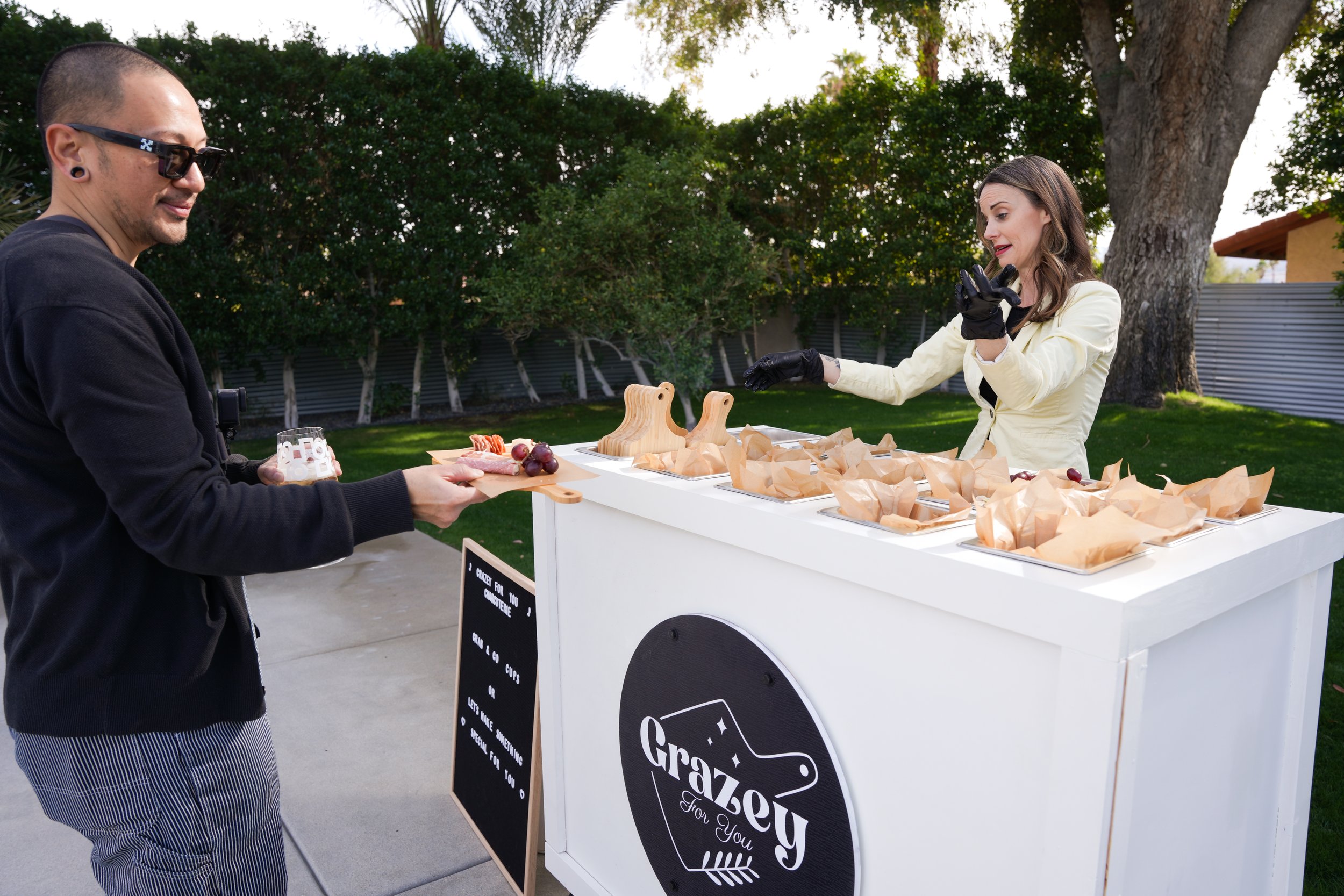 Event photography in Palm Springs featuring Grazey For You PS—a stylish charcuterie mobile business serving up curated bites, great vibes, and unforgettable presentation.