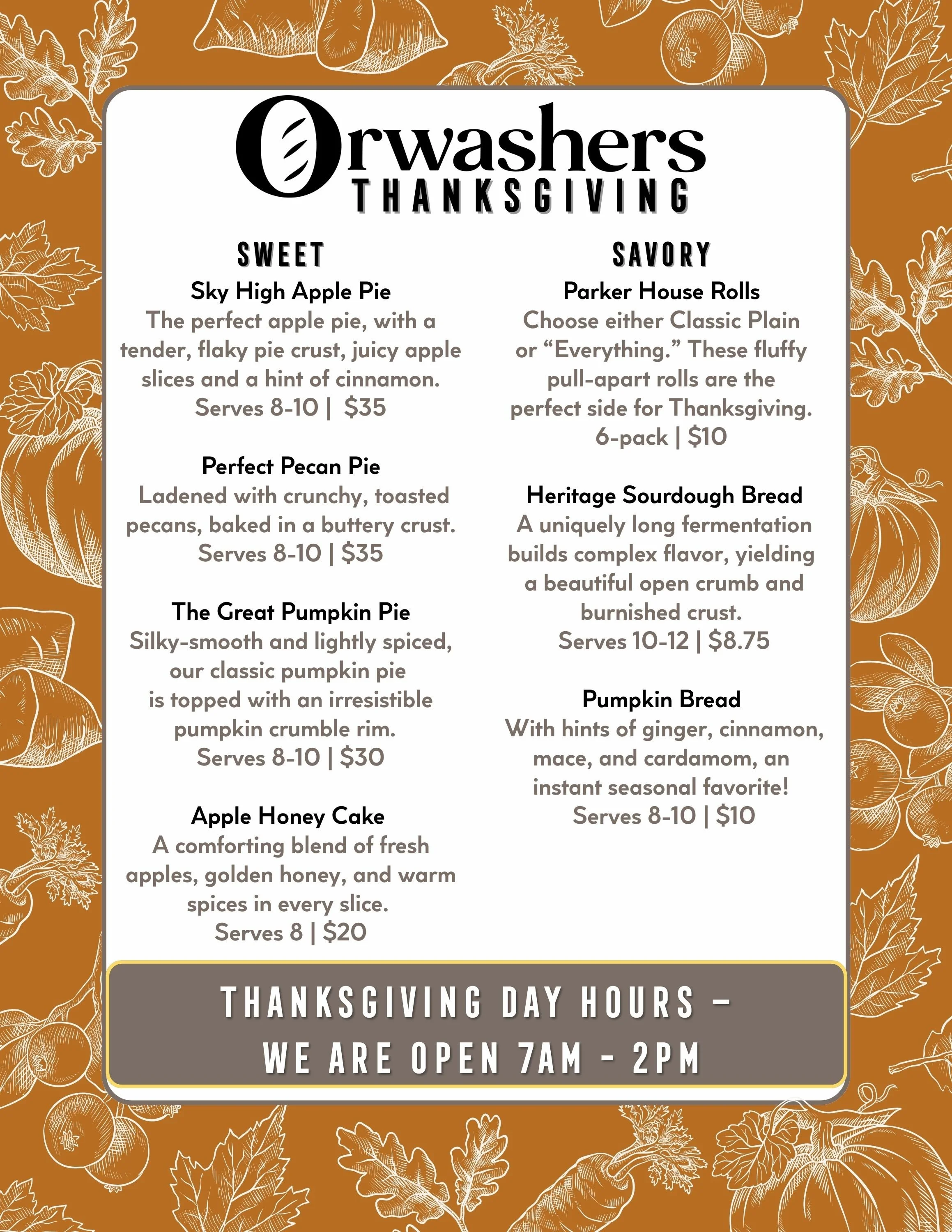 Thanksgiving Menue