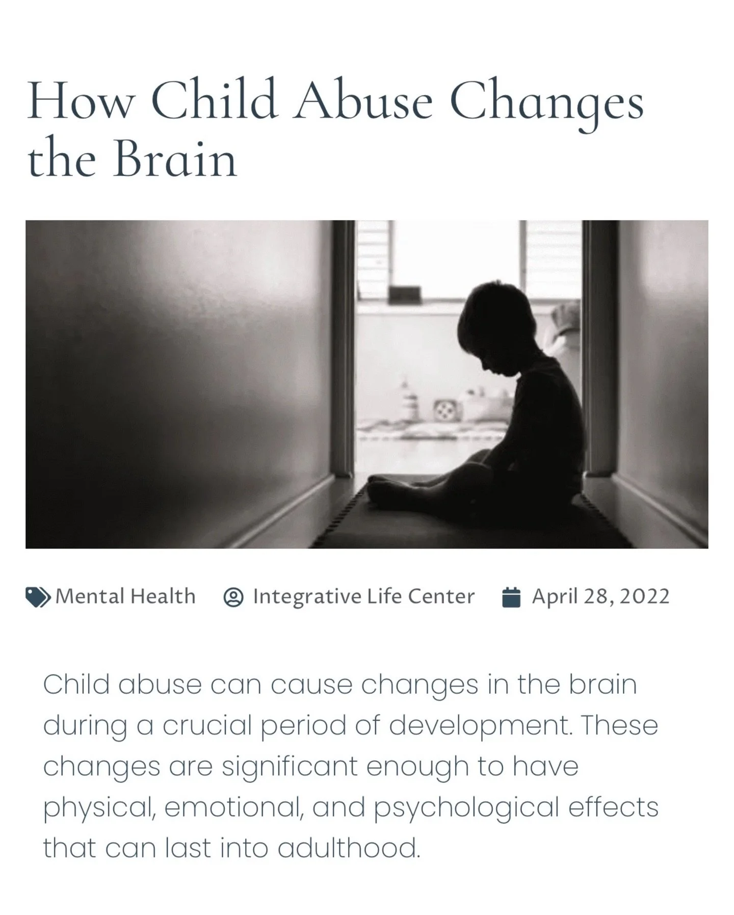 Some damage isn&rsquo;t visible.

When a child goes through trauma, it doesn&rsquo;t just affect how they feel in the moment. It can actually shape how their brain develops.

Memory. Emotions. Trust. Stress.
All of it can be impacted during the most 