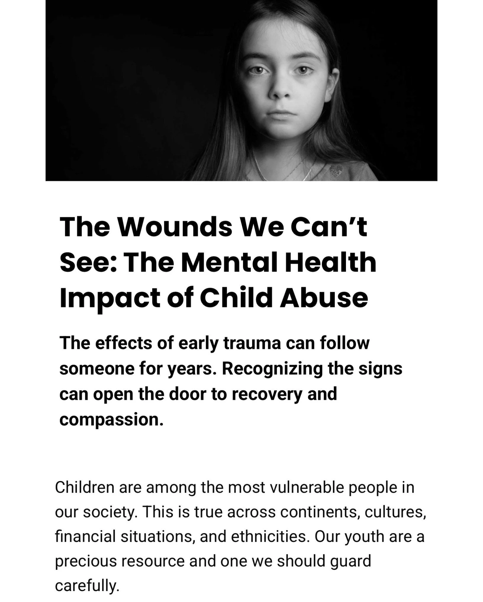 Some things don&rsquo;t stay in the past&hellip; even when we grow up.

What happens in childhood can shape how someone feels, thinks, and moves through the world for years.
Sometimes it shows up as anxiety or sadness.
Sometimes it looks like pushing