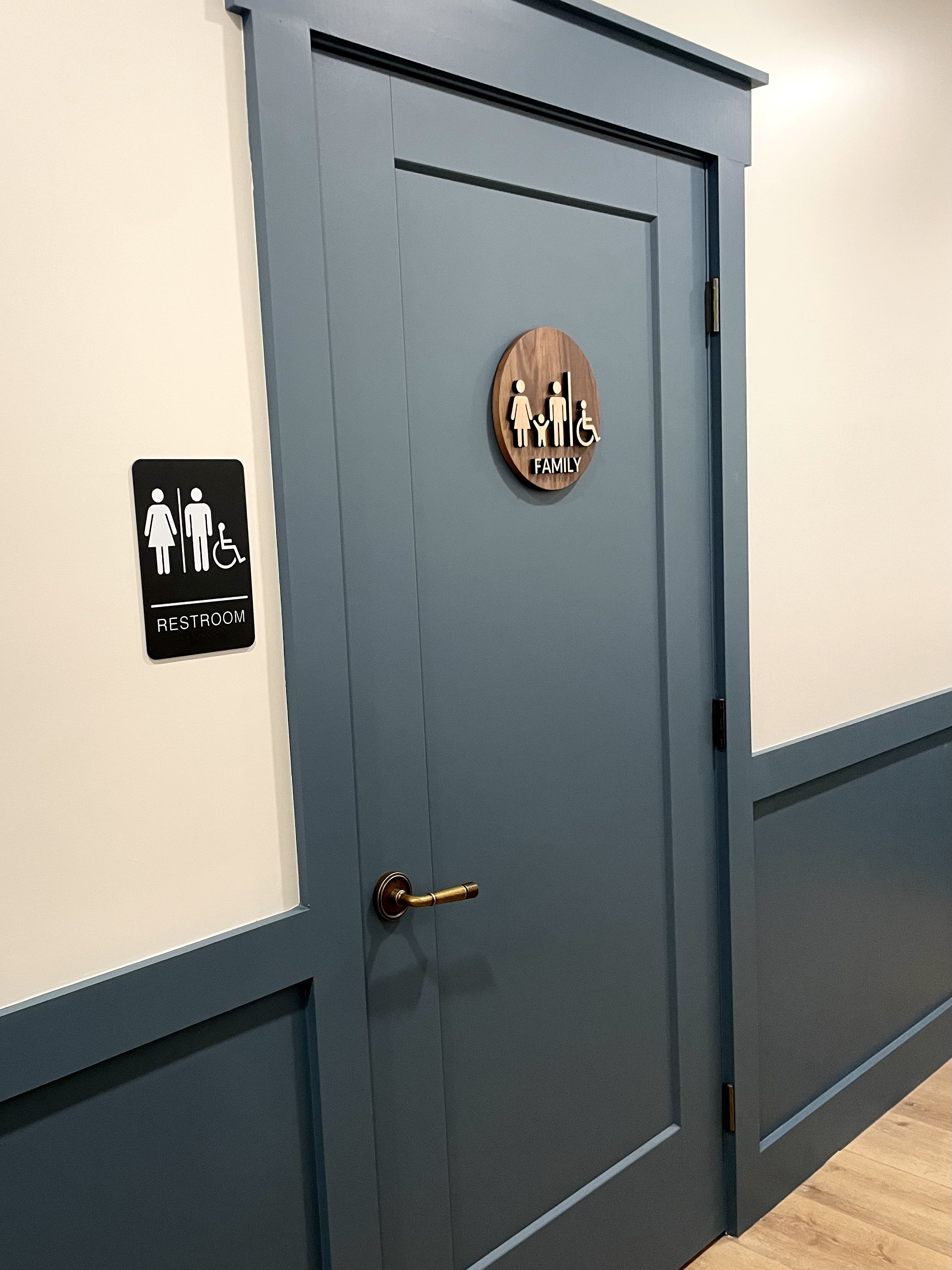 Family Sign – Full Door View: Visible, welcoming, and thoughtfully designed — the “Family” sign stands out with style and purpose on any door.