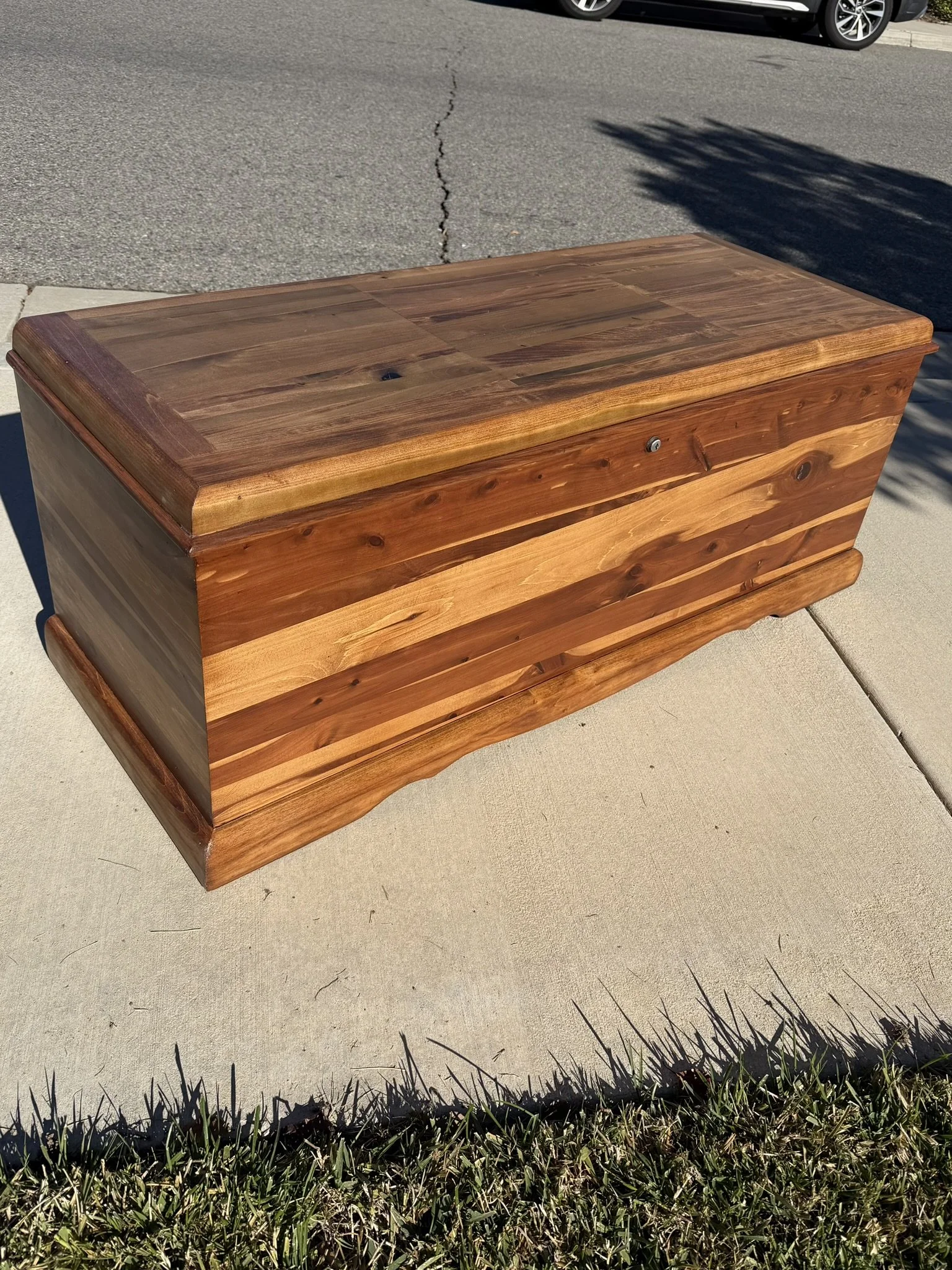Restored and Revived - 

This Lane cedar chest was brought back to life with a full exterior refinish using Varathane’s “Special Walnut” stain, deepening the tones while letting the natural grain still shine through.  Finished to protect and preserve