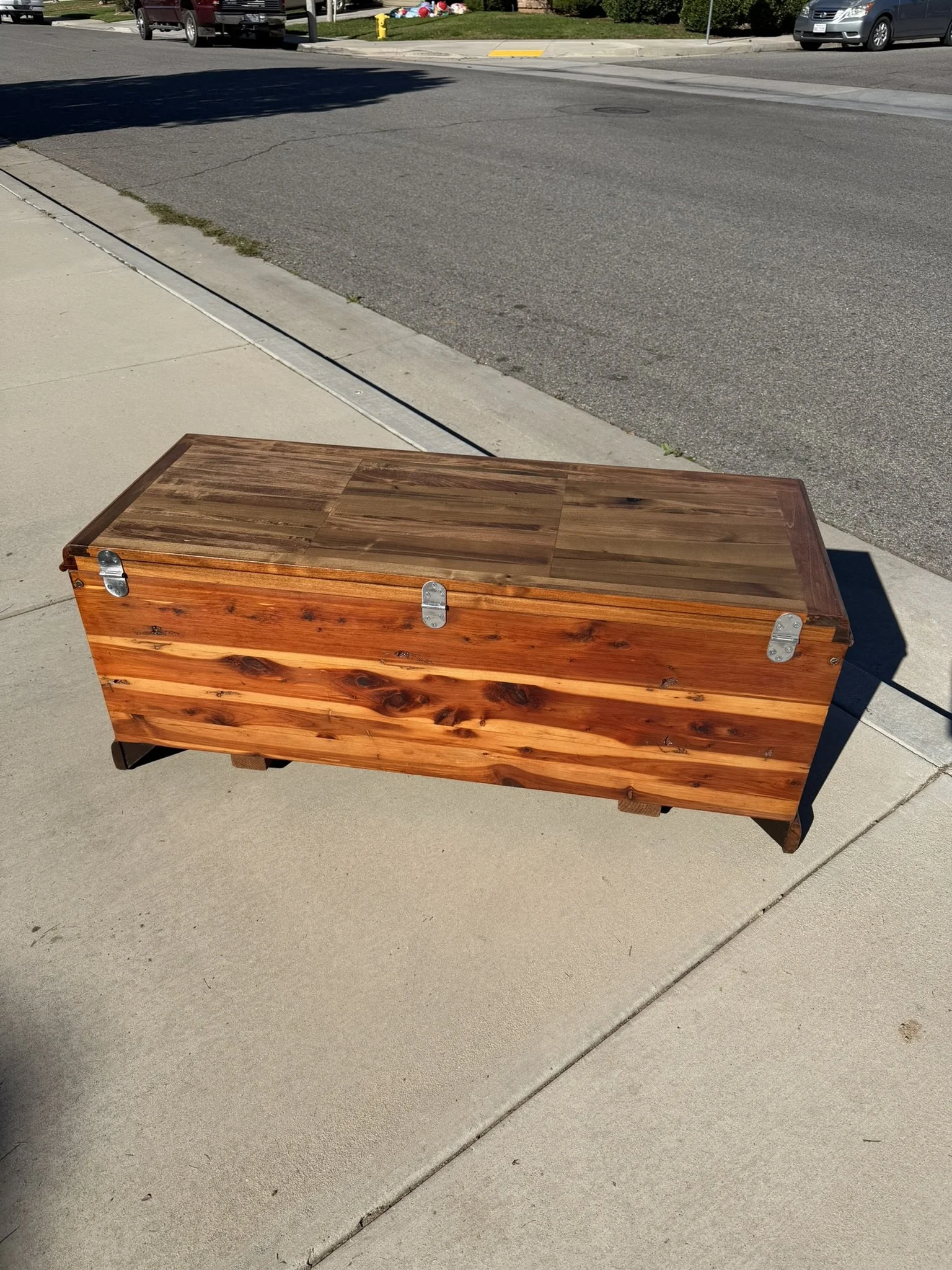 Final Finish and Depth - 

The Special Walnut stain brings warmth and richness without masking the natural variation in the grain.

This final shot shows the back—hardware was cleaned, but no stain was applied.  Just a light sanding to refresh and le