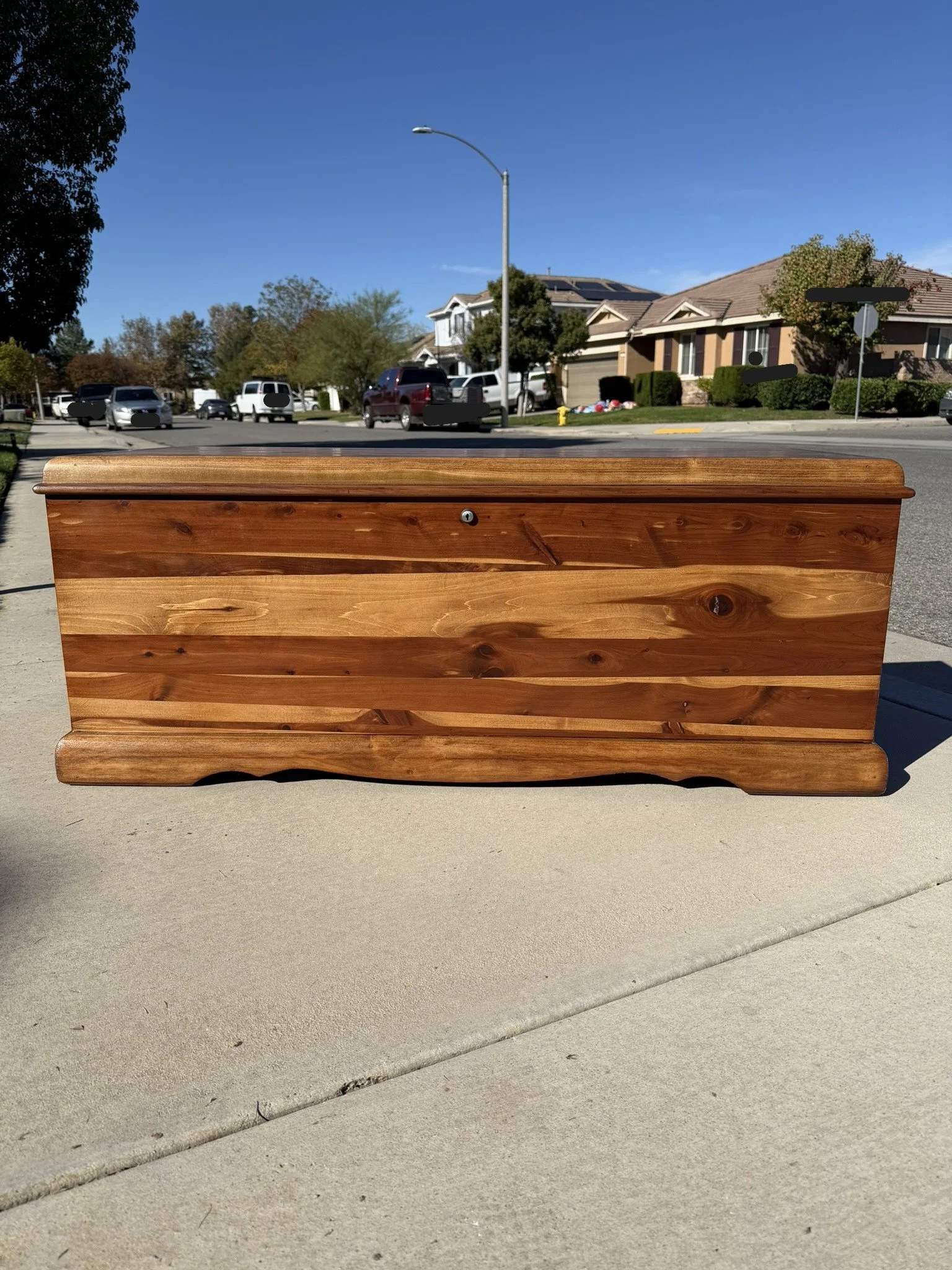 Finished and Functional - 

The newly refinished base shows off the clean lines and detailed trim.  With a fresh coat of stain and protective finish, this chest is ready for the next chapter in its story.