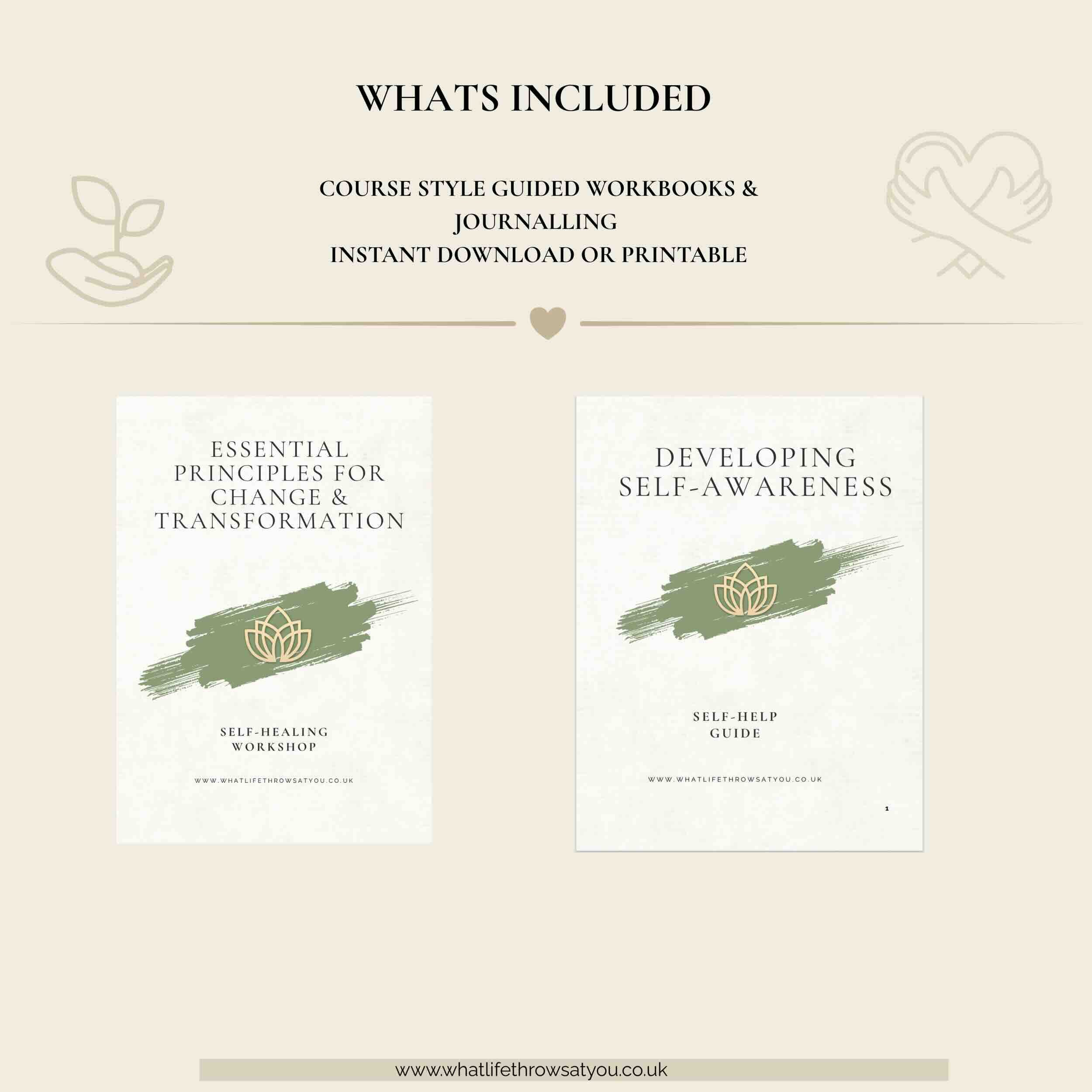 Self awareness digital download workbook front pages