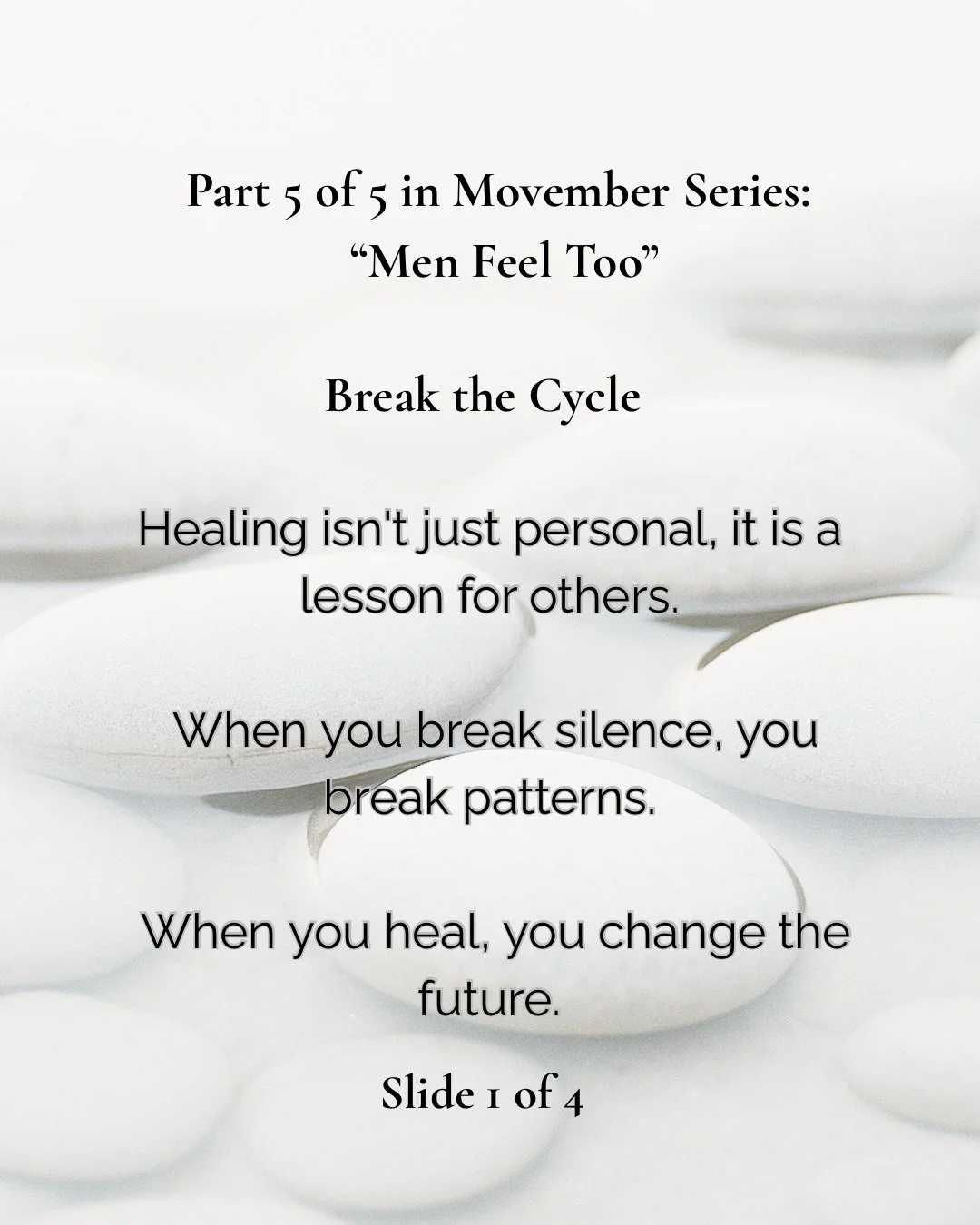 Healing isn&rsquo;t just for you, it&rsquo;s for the generations after you.
You are rewriting what it means to be a man.
You're not your father's silence.
You're not your family's coping mechanisms.
You are the one who chose courage over repeating pa