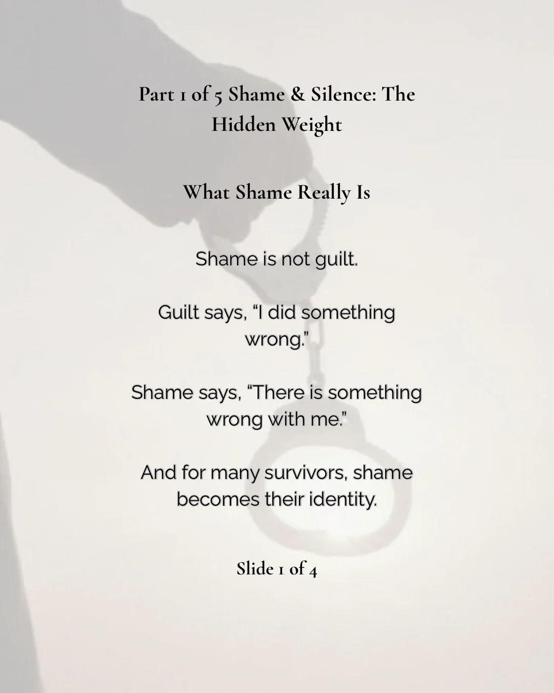 Is shame from your past consuming you, stopping you from having a voice?
Are you always:
Feeling like you are the problem.
Like, there&rsquo;s something wrong with you.
Like your pain should stay hidden.
Shame doesn&rsquo;t say &ldquo;you made a mist