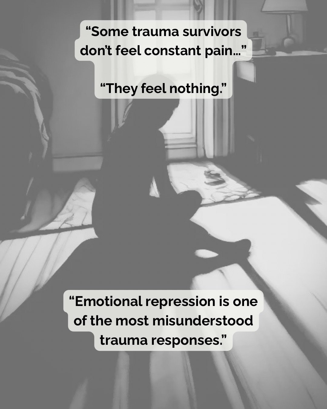 Have you ever felt like you&rsquo;re living life disconnected from it?

Laughing with people.
Going on holiday.
Celebrating milestones.
Yet inside everything feels strangely distant.
For many trauma survivors, this isn&rsquo;t depression or personali