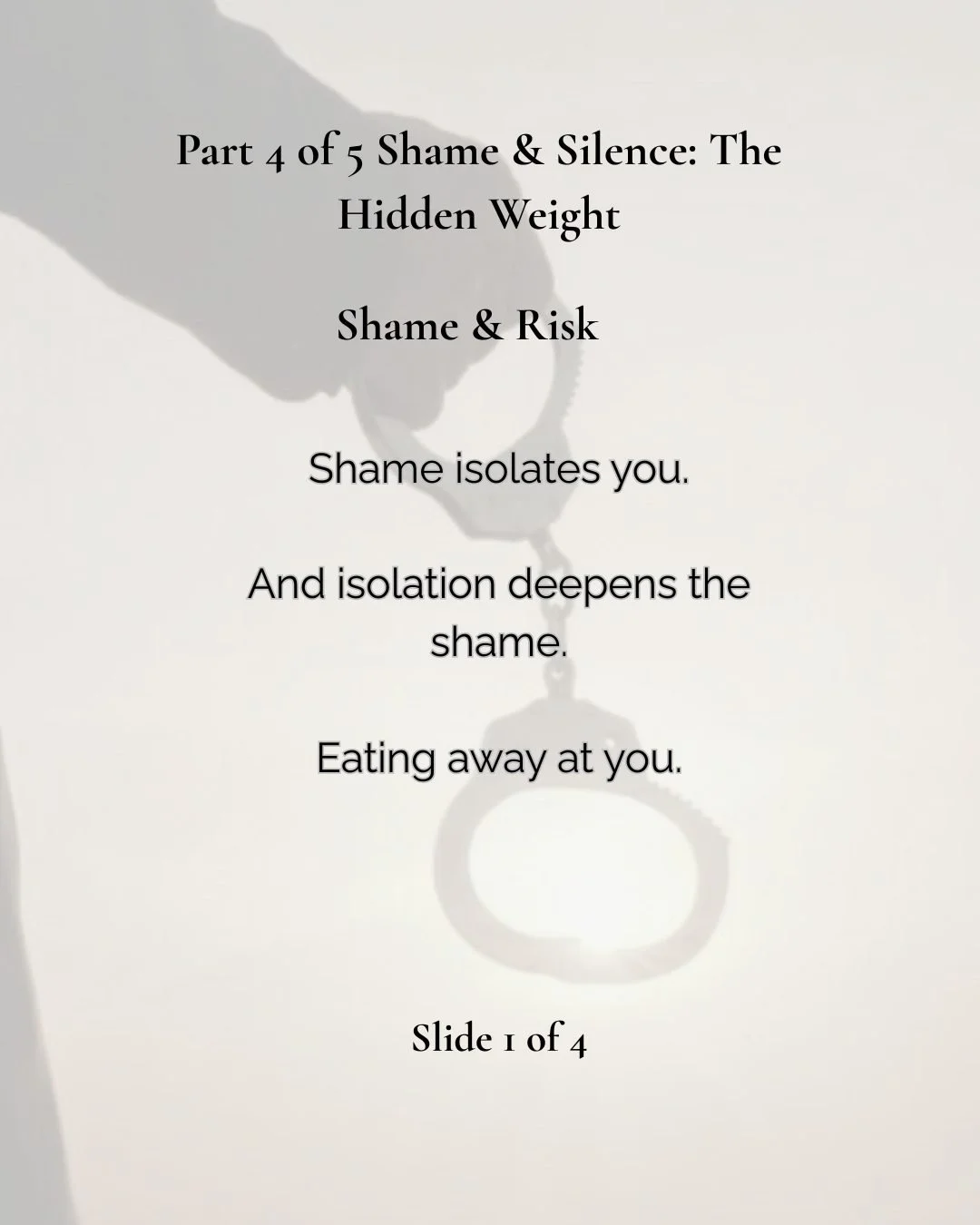 Can shame be isolating you more than you realise?
Are you always:
Feeling like a burden.
Believing no one would understand.
Thinking you&rsquo;re beyond help.
Shame grows in silence.
There were times I believed the world would be better without me.

