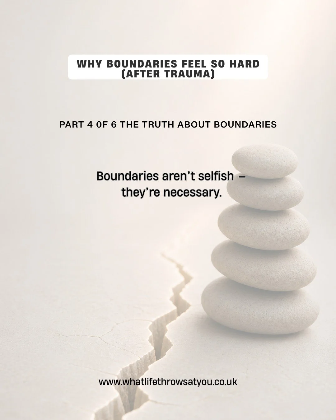 Boundaries aren&rsquo;t about pushing people away
They&rsquo;re about:
protecting your energy
honouring your needs
creating emotional safety

If you&rsquo;ve never had that before, it can feel uncomfortable&hellip; even wrong
But boundaries don&rsquo