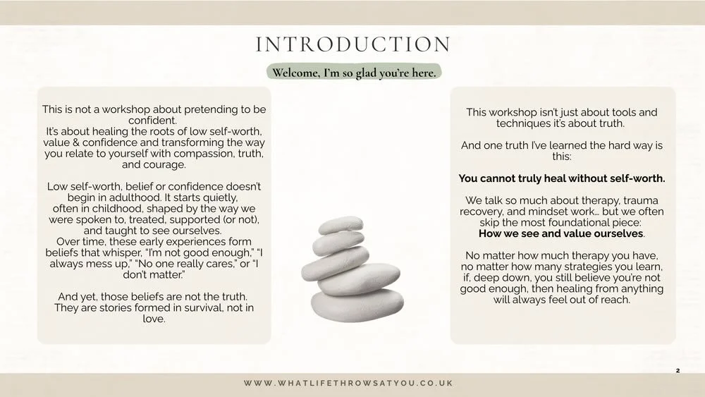 Slide of the introduction page to the course