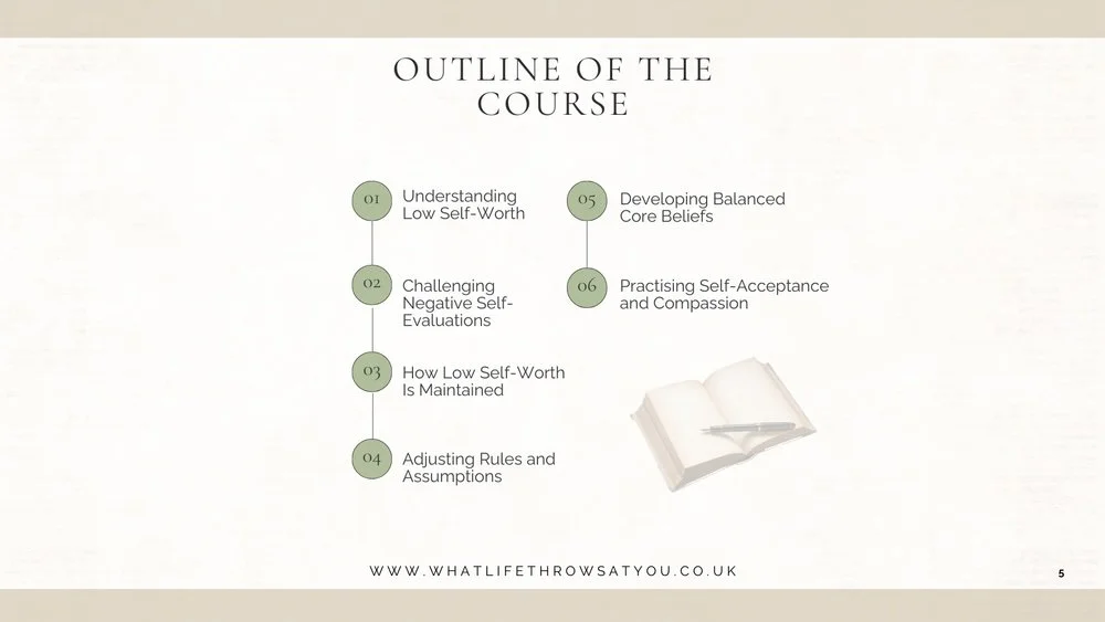 slide detailing the outline of the course